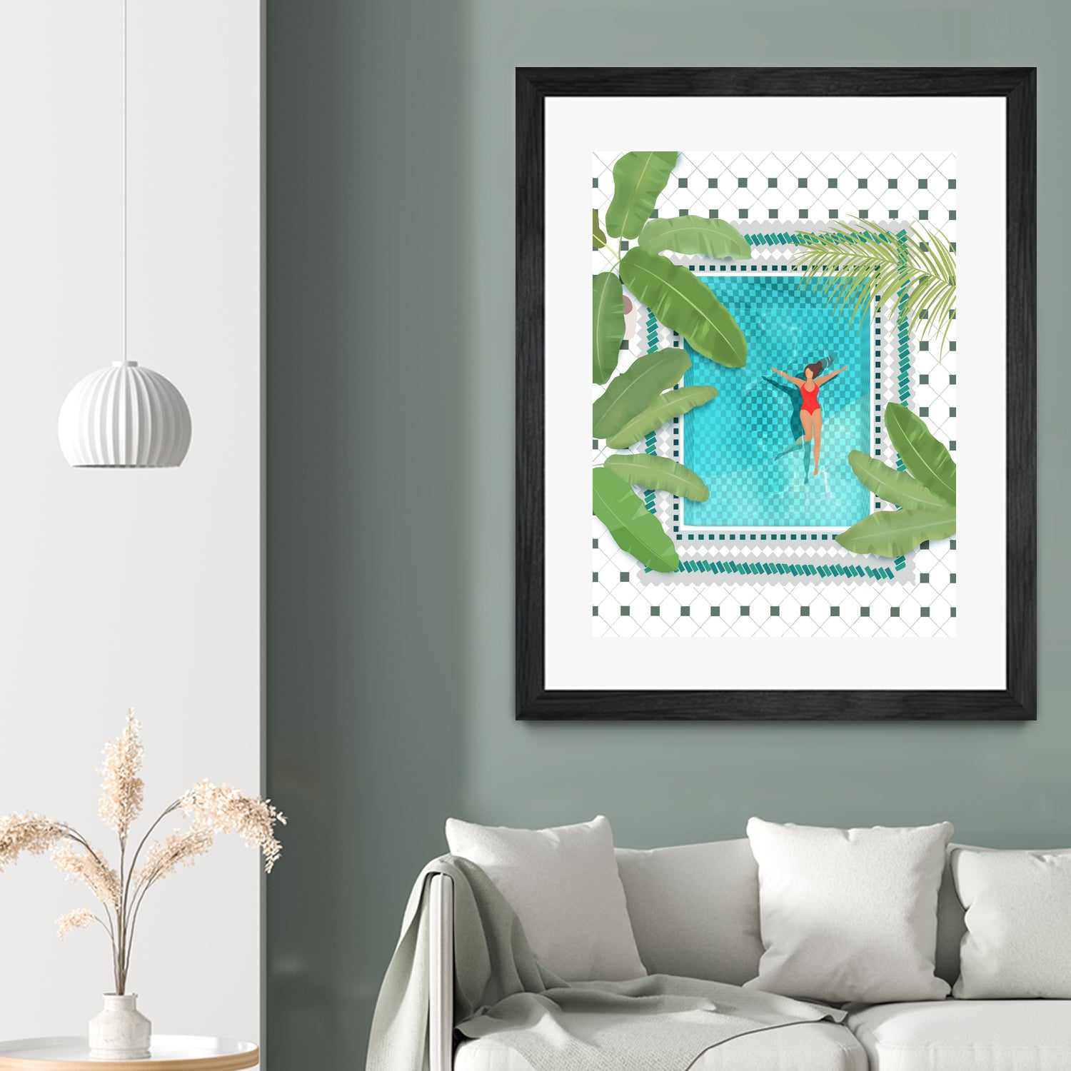 Riad Pool by Petra on GIANT ART - botanical woman