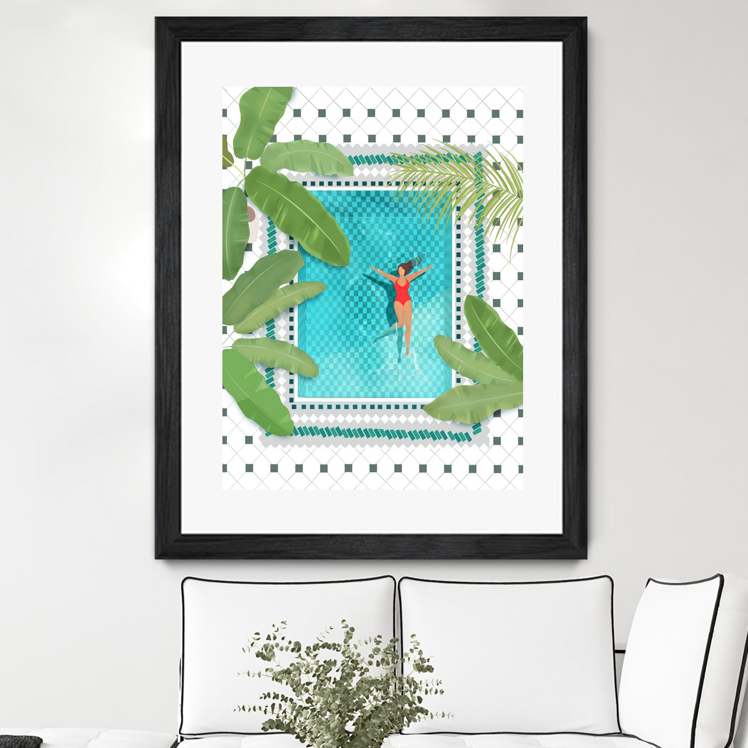 Riad Pool by Petra on GIANT ART - botanical woman