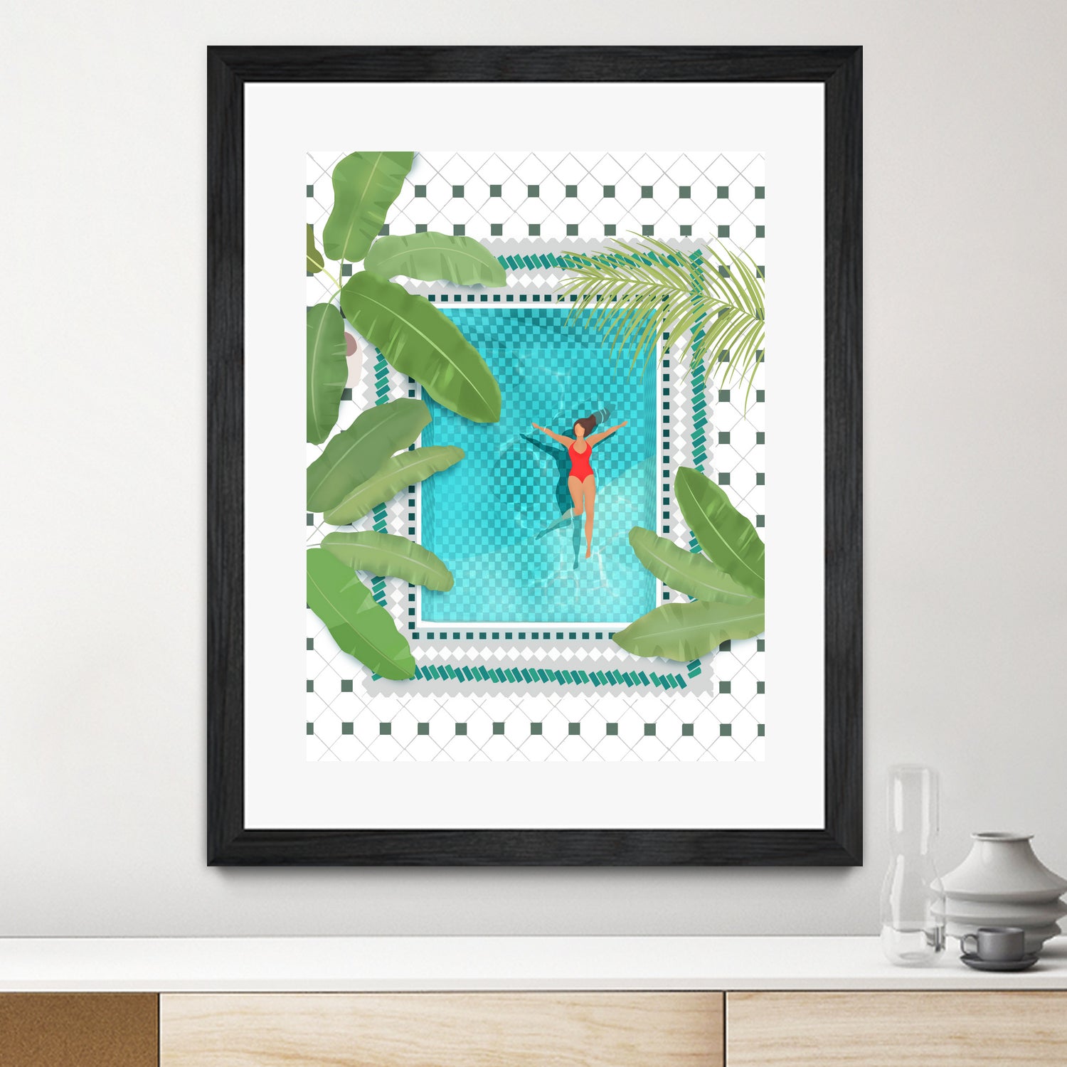 Riad Pool by Petra on GIANT ART - botanical woman