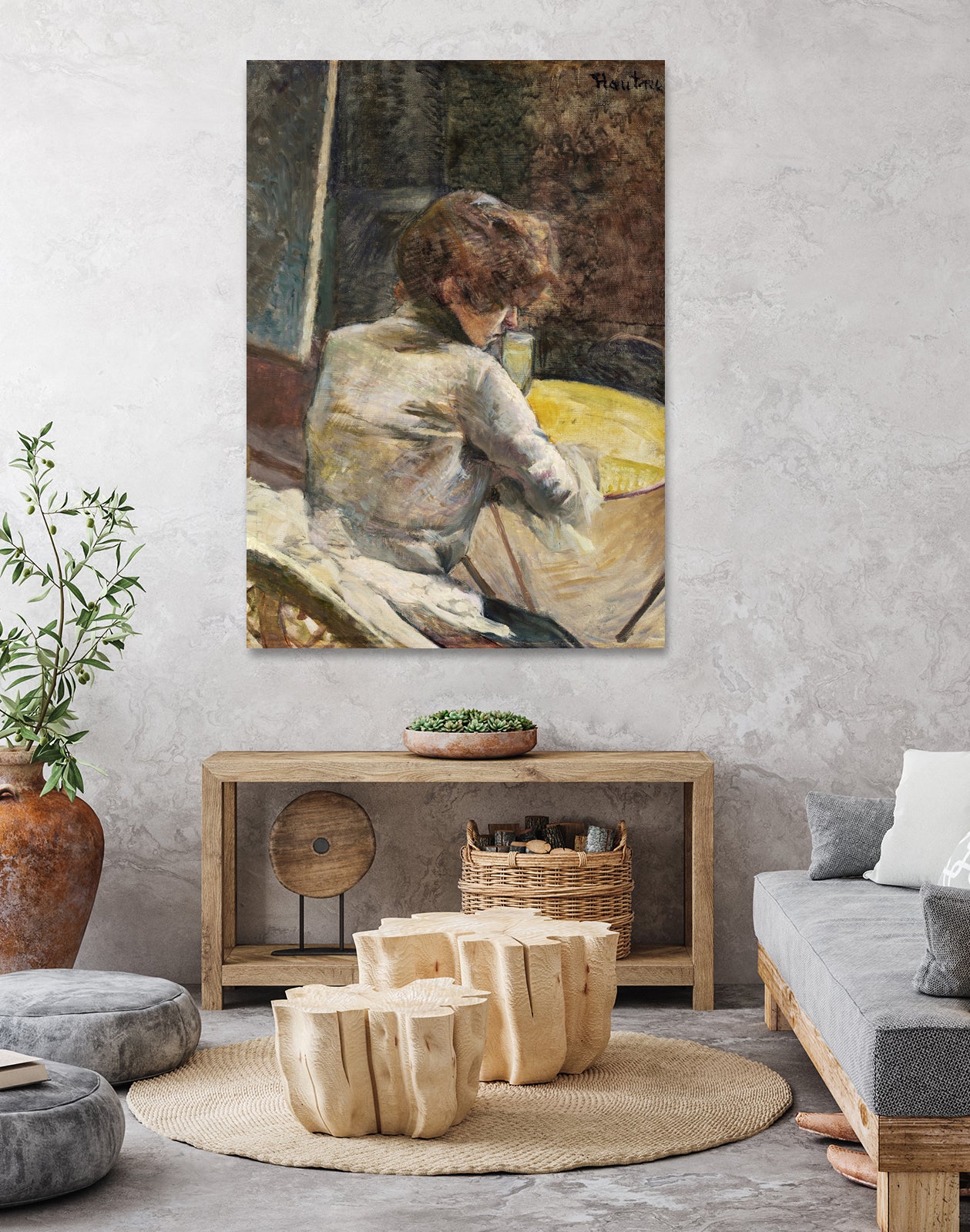 Waiting (ca.1887) by TOULOUSE LAUTREC on GIANT ART - figurative toulouse lautrec