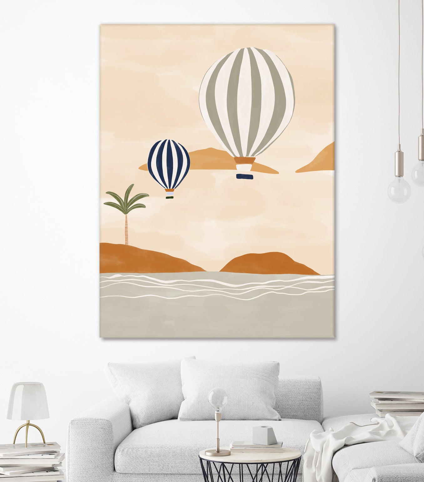 Airballoons In Dessert by Ivy on GIANT ART - illustration hot air balloon
