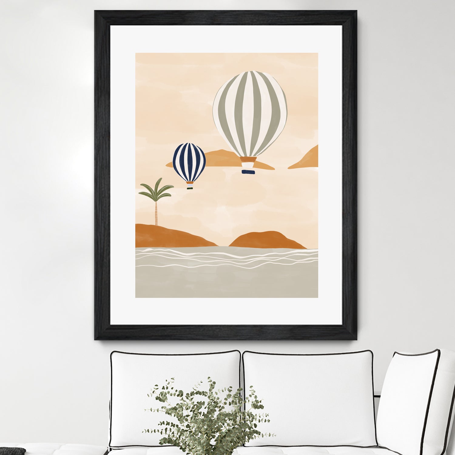 Airballoons In Dessert by Ivy on GIANT ART - illustration hot air balloon