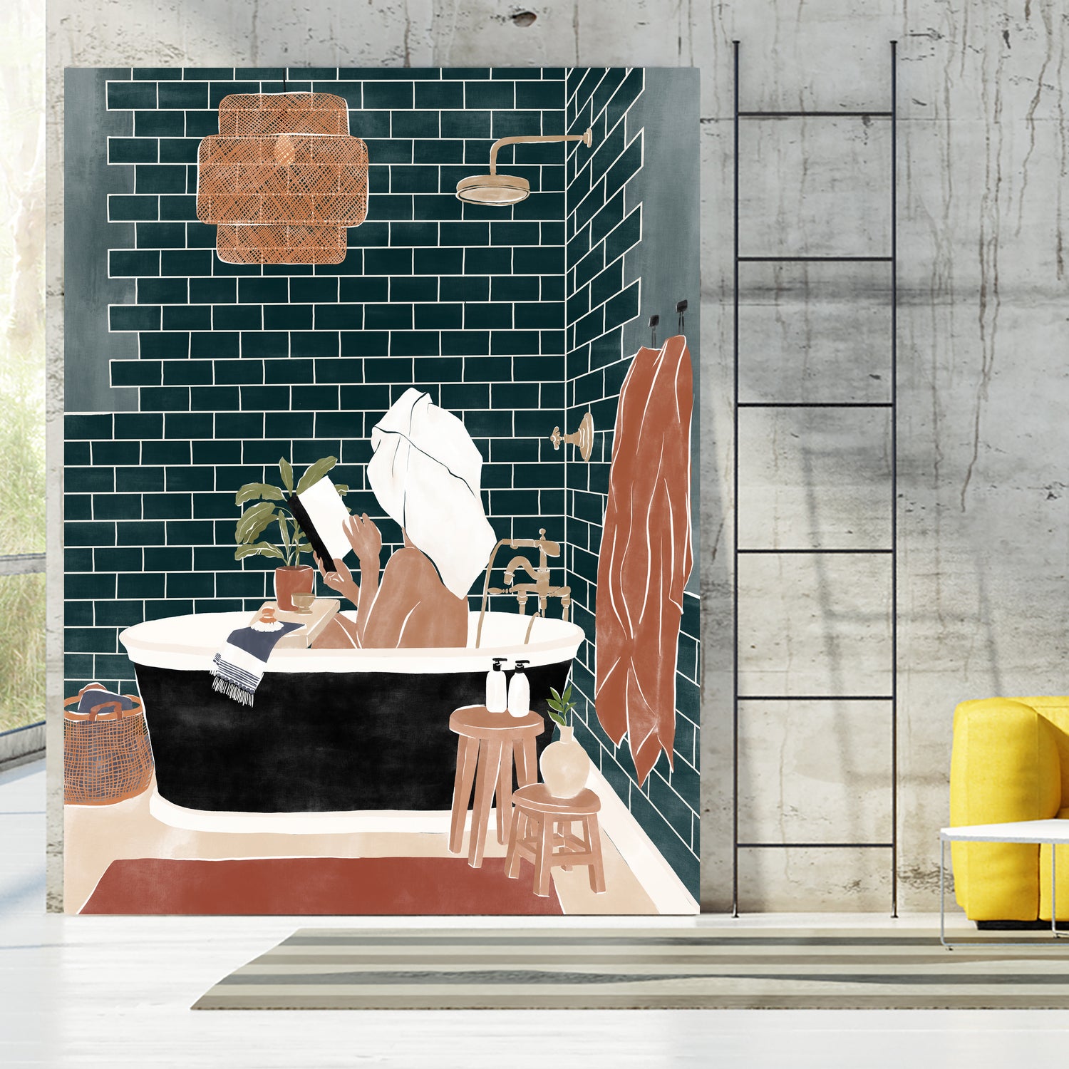Bathroom Babe by Ivy Green Illustrations on GIANT ART - home illustration home