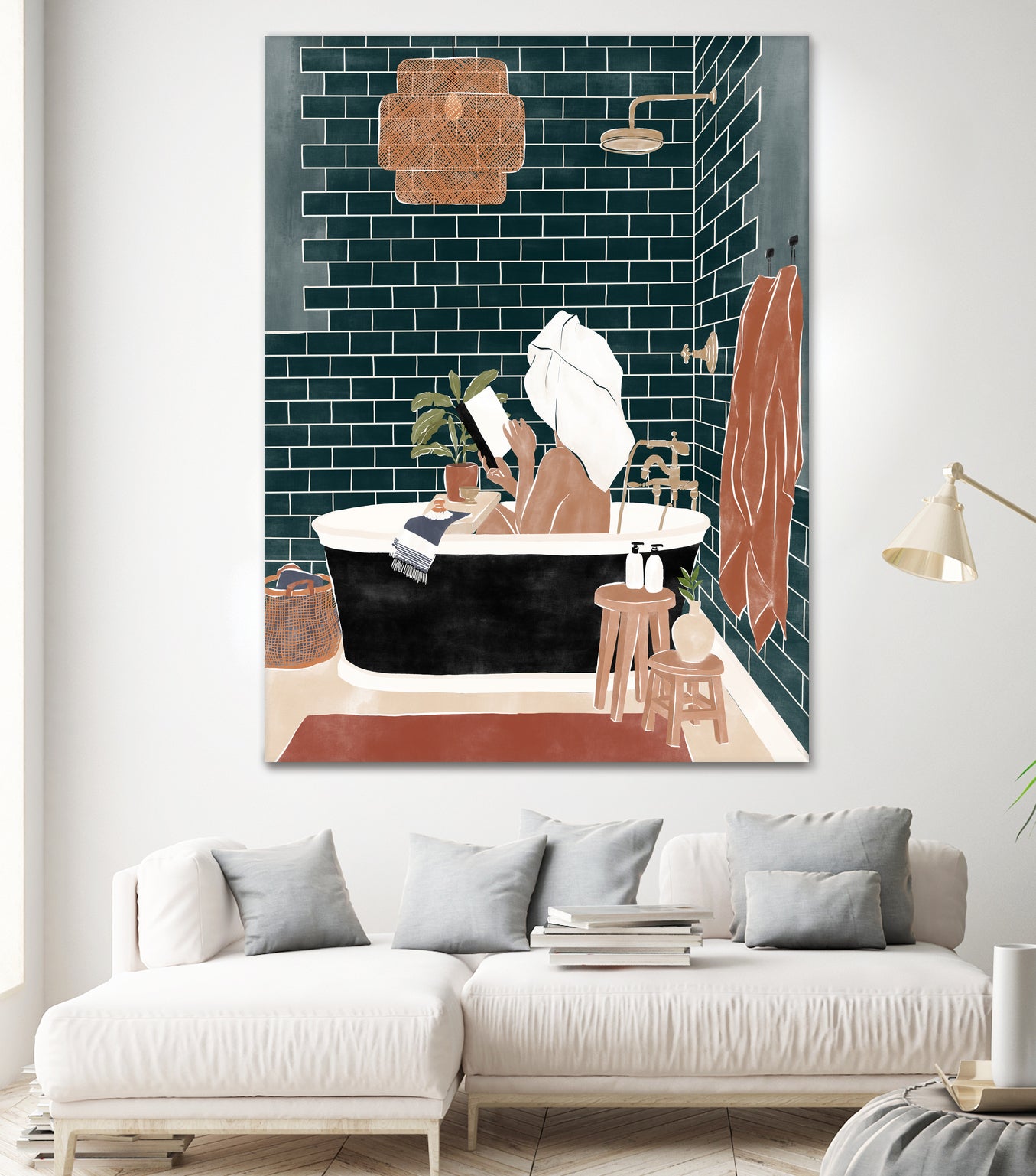 Bathroom Babe by Ivy Green Illustrations on GIANT ART - home illustration home
