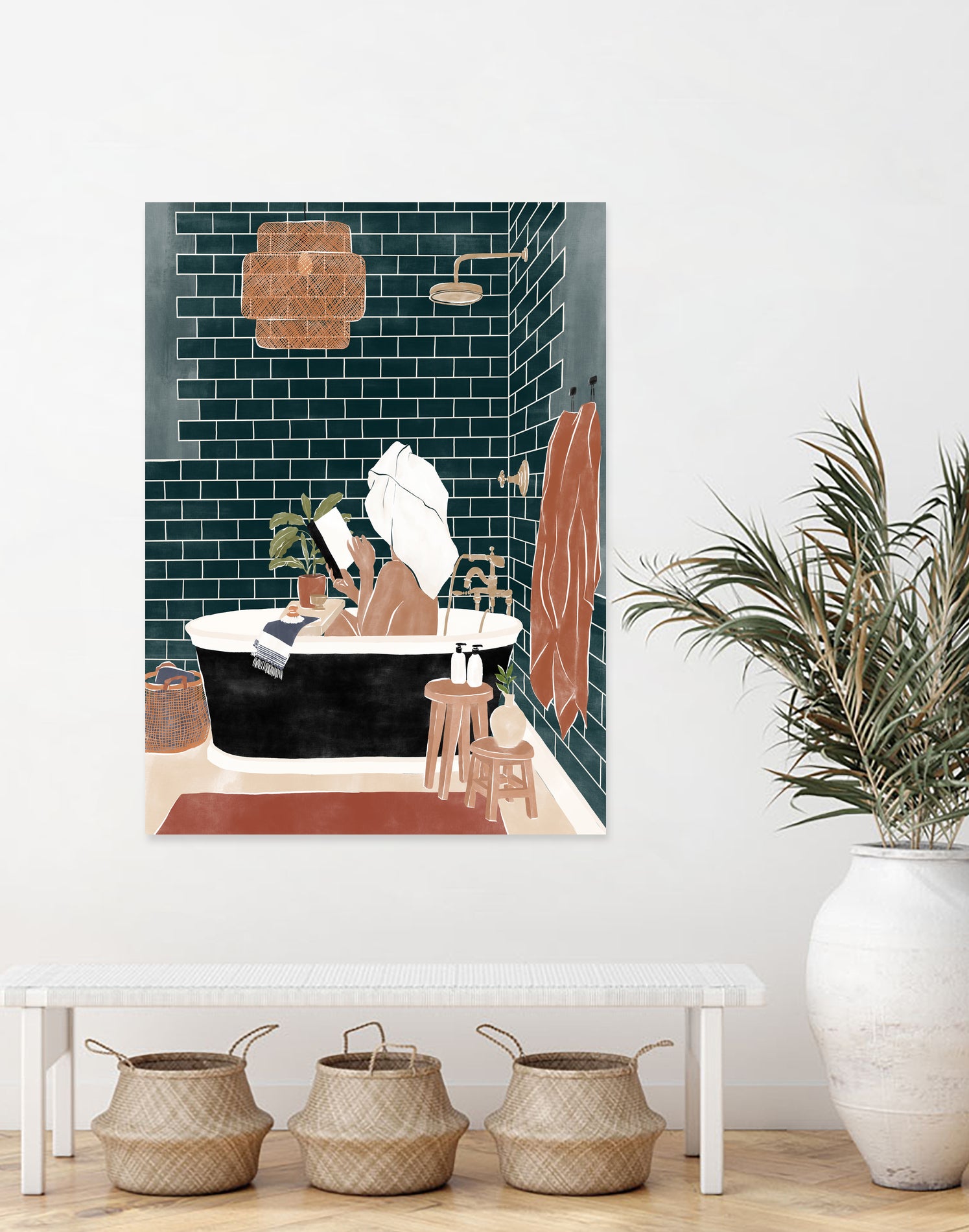 Bathroom Babe by Ivy Green Illustrations on GIANT ART - home illustration home