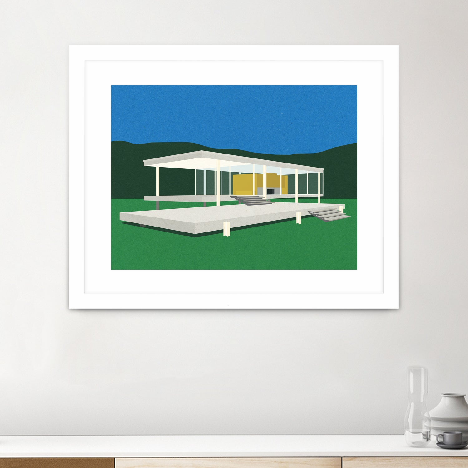 Ludwig Mies Van Der Rohe Farnsworth House by Rosi on GIANT ART - illustration rosi feist