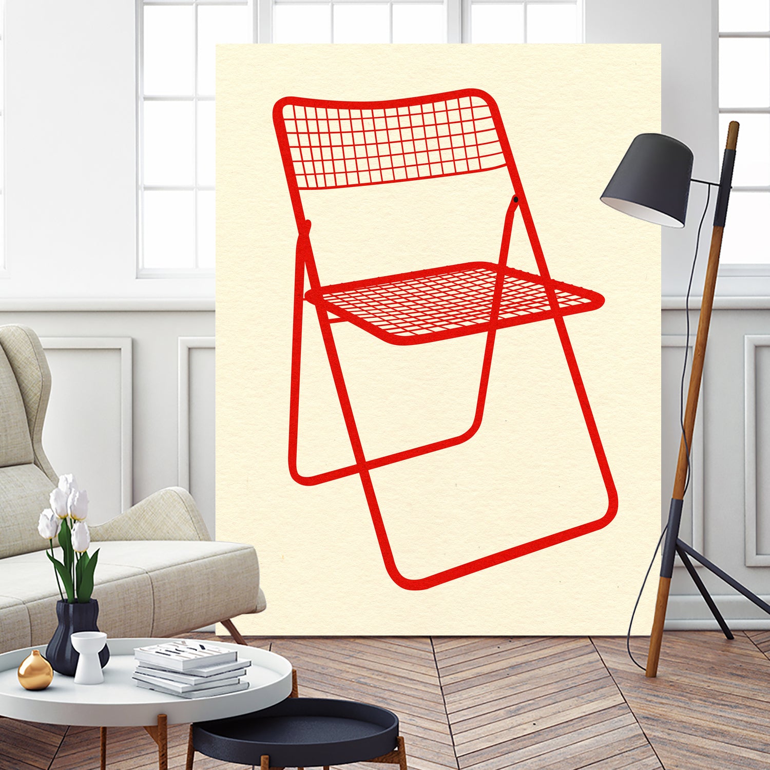 Ted Net Chair Red by Rosi on GIANT ART - illustration ikea