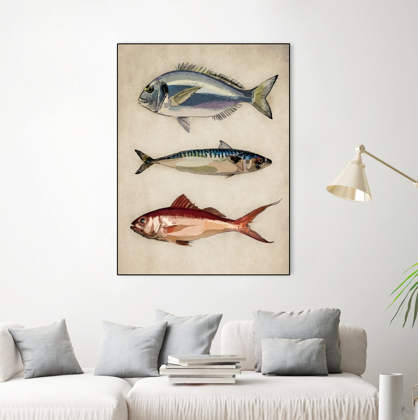 Trio of Ocean Life by Emel Tunaboylu on GIANT ART - animals vintage fish illustration