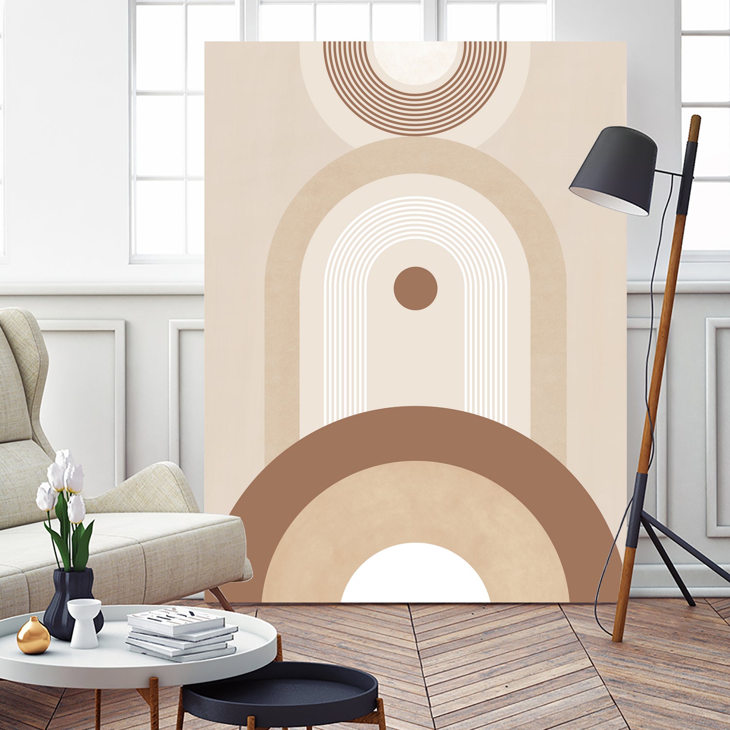 Beige Mid Century Poster by Elena Ristova on GIANT ART - abstract abstract