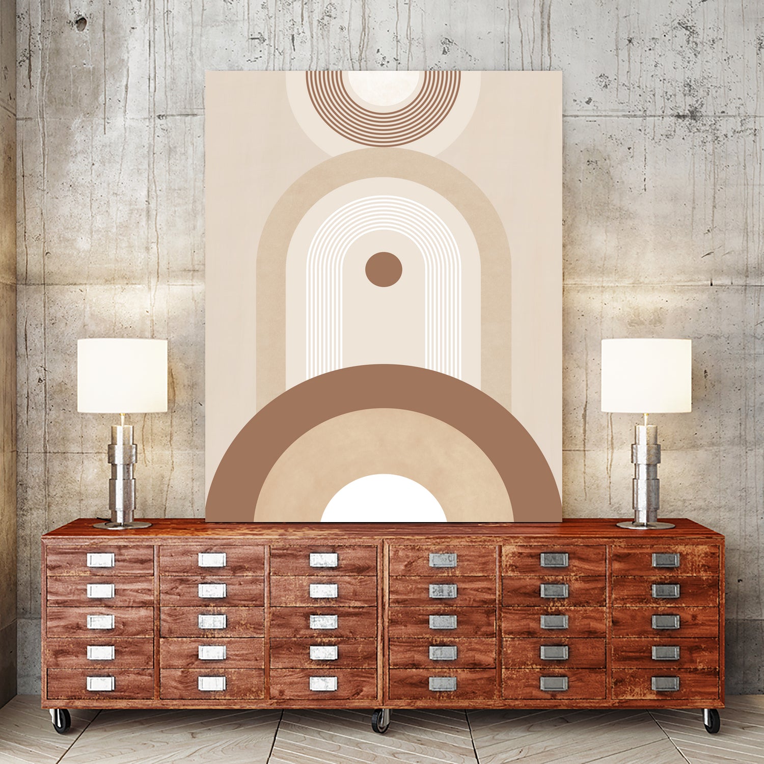 Beige Mid Century Poster by Elena Ristova on GIANT ART - abstract abstract