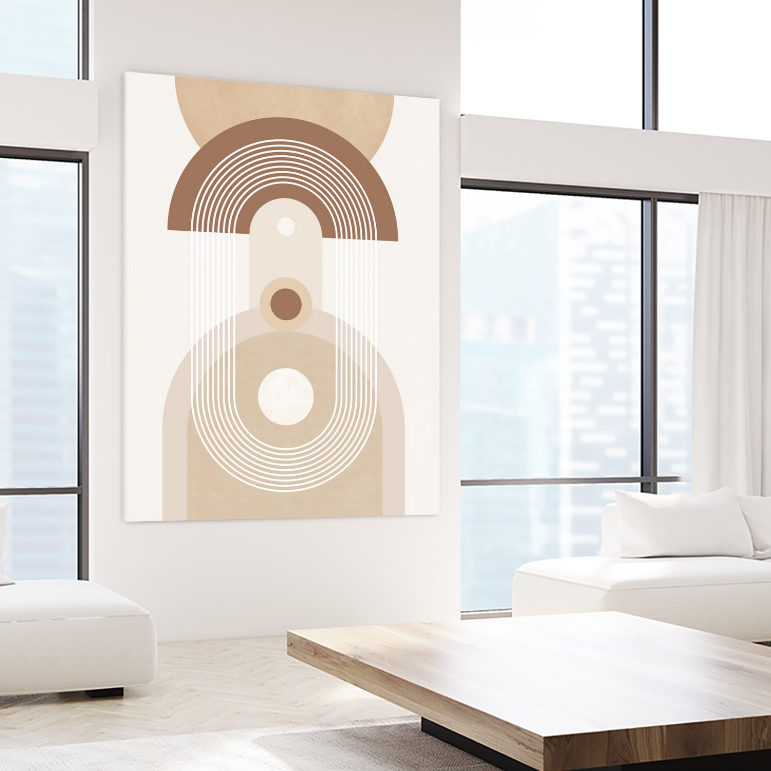 Beige Mid Century Poster by Elena Ristova on GIANT ART - abstract abstract