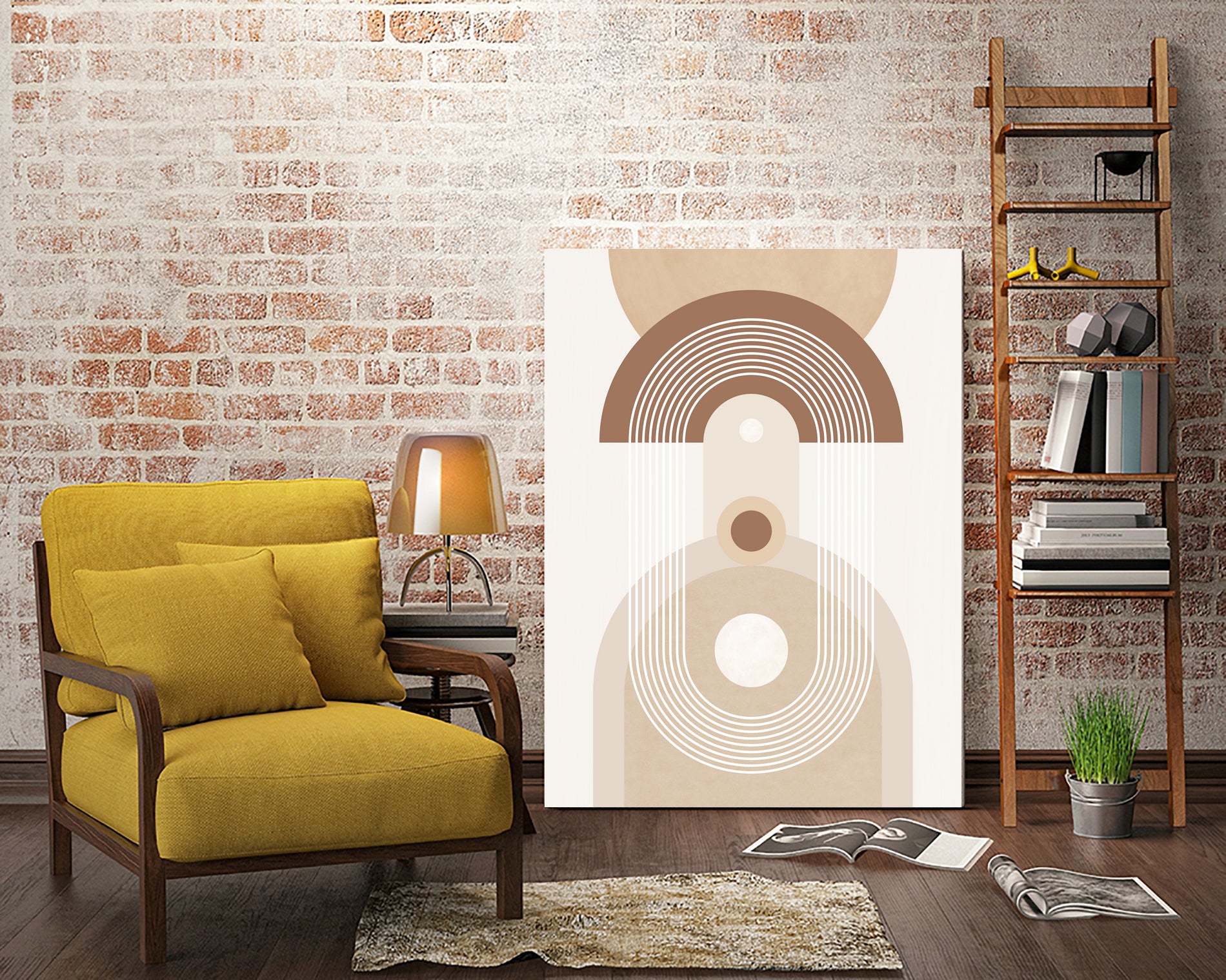 Beige Mid Century Poster by Elena Ristova on GIANT ART - abstract abstract