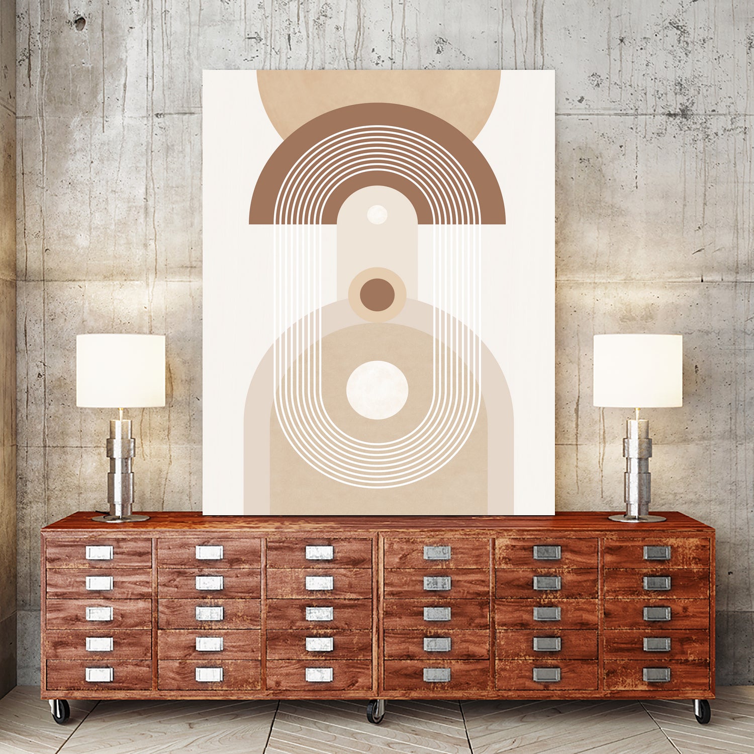 Beige Mid Century Poster by Elena Ristova on GIANT ART - abstract abstract