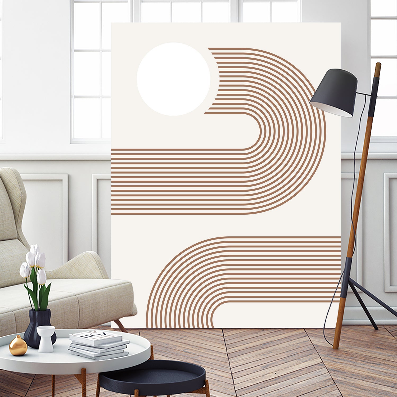 Beige Arc Poster by Elena Ristova on GIANT ART - abstract abstract