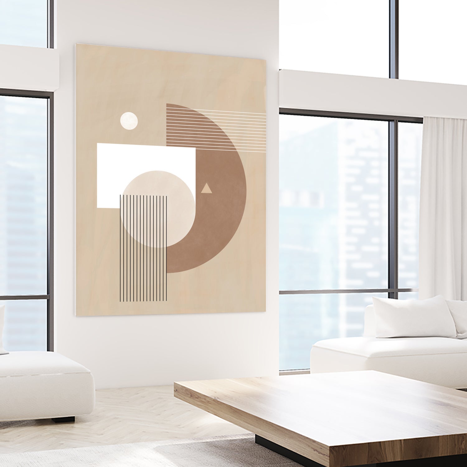 Neutral Semicircles Poster by Elena Ristova on GIANT ART - abstract abstract