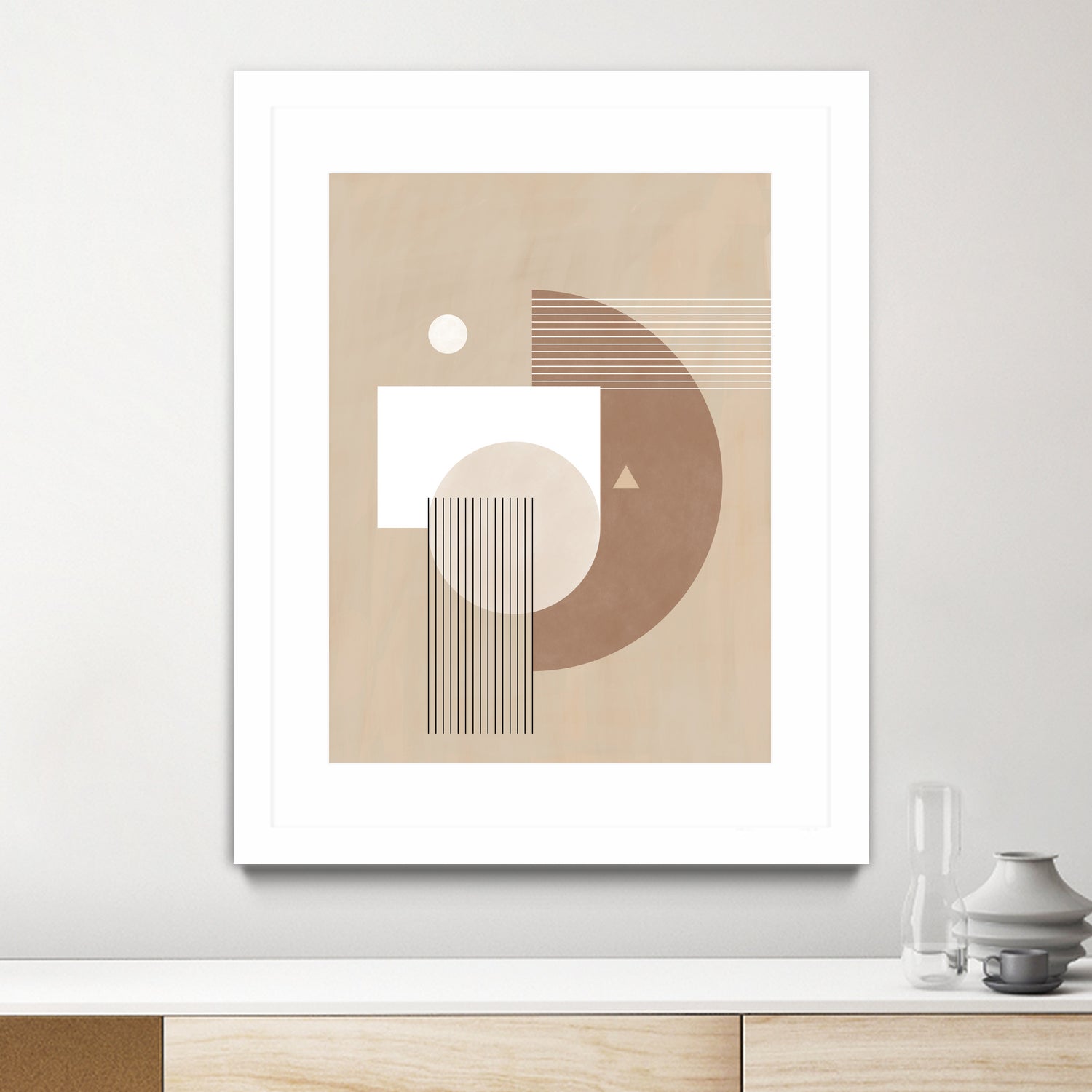 Neutral Semicircles Poster by Elena Ristova on GIANT ART - abstract abstract