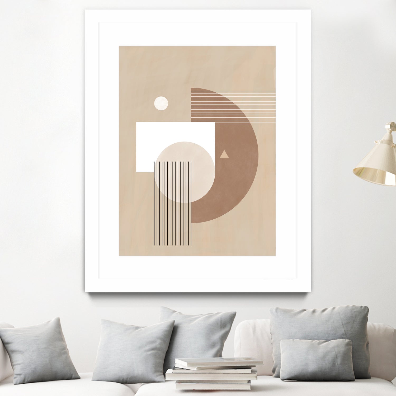 Neutral Semicircles Poster by Elena Ristova on GIANT ART - abstract abstract