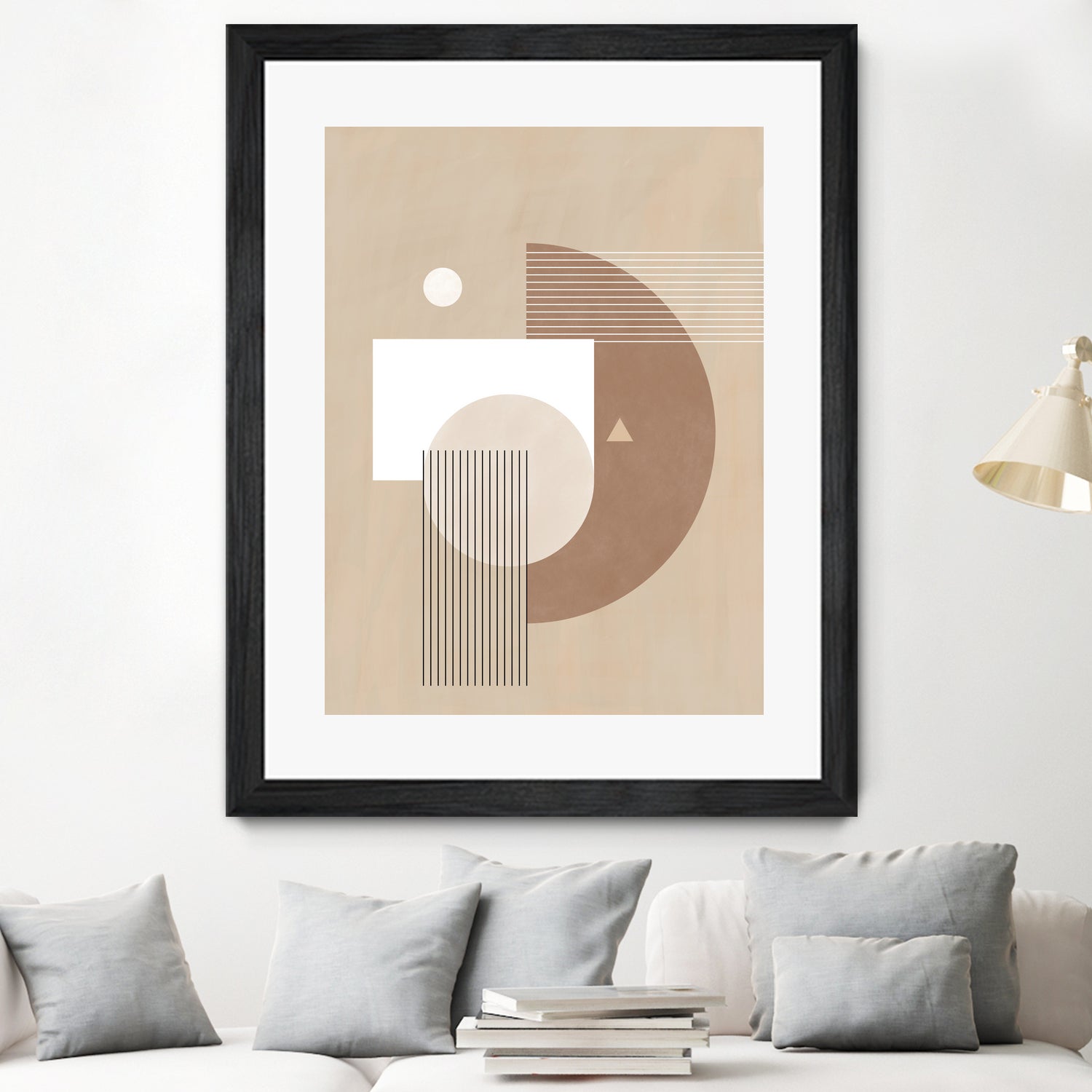 Neutral Semicircles Poster by Elena Ristova on GIANT ART - abstract abstract