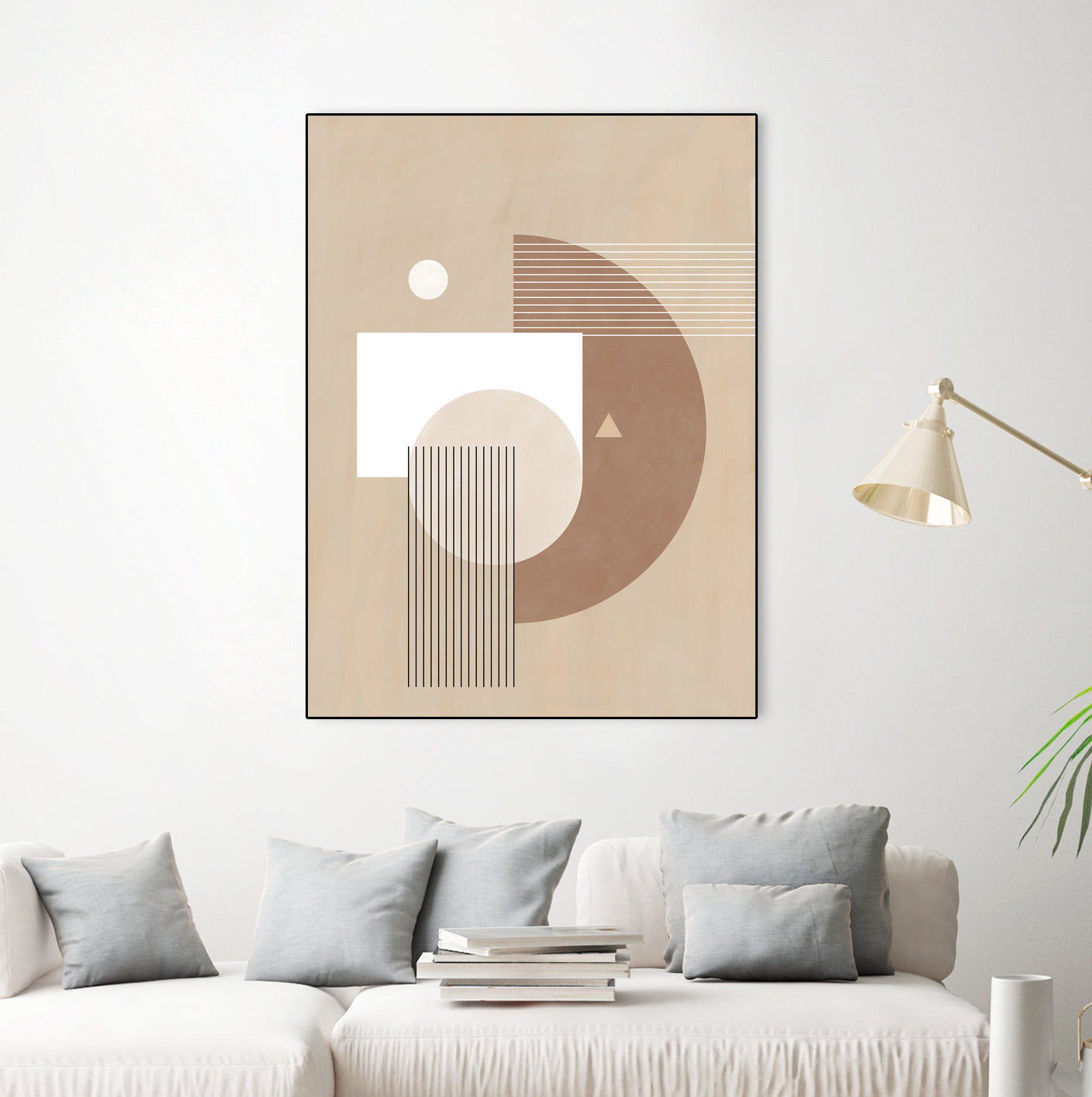 Neutral Semicircles Poster by Elena Ristova on GIANT ART - abstract abstract