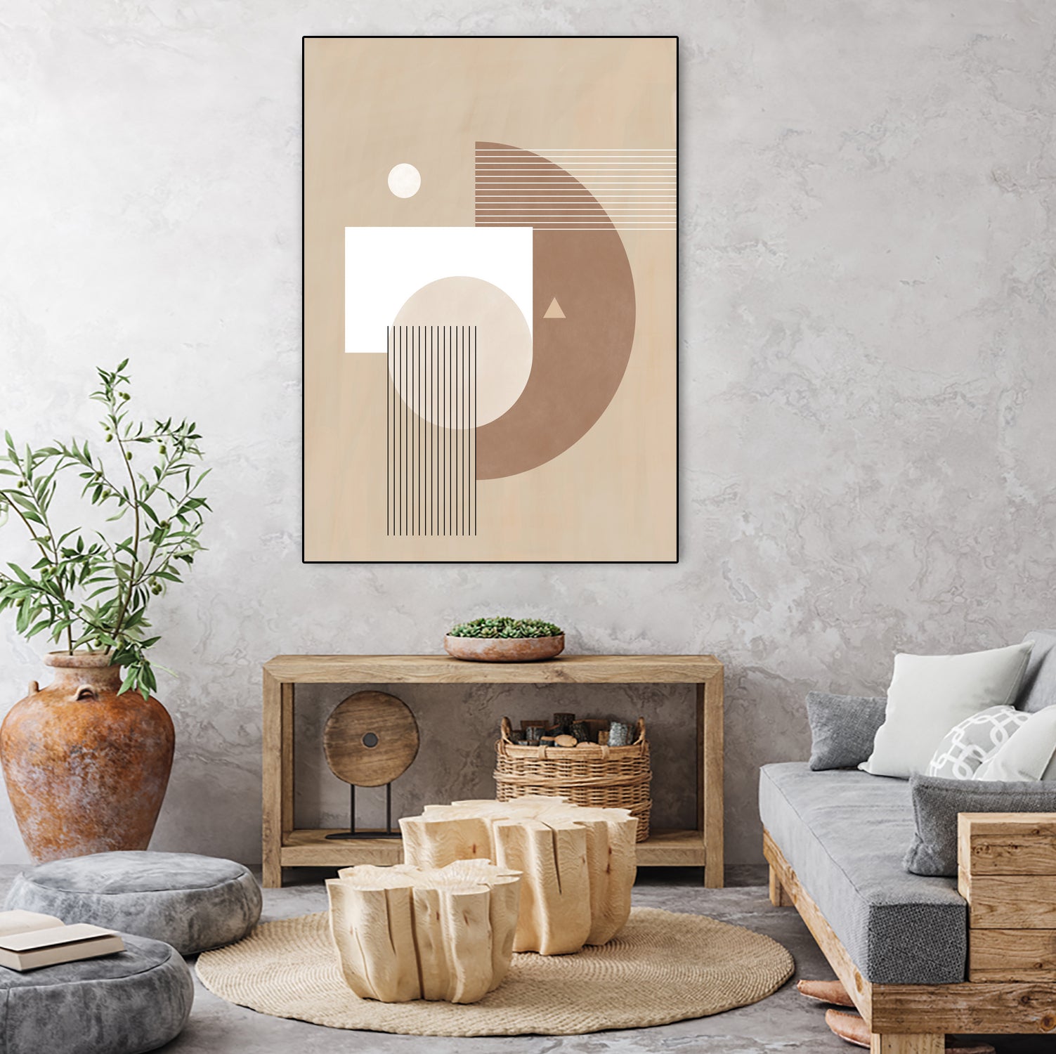 Neutral Semicircles Poster by Elena Ristova on GIANT ART - abstract abstract