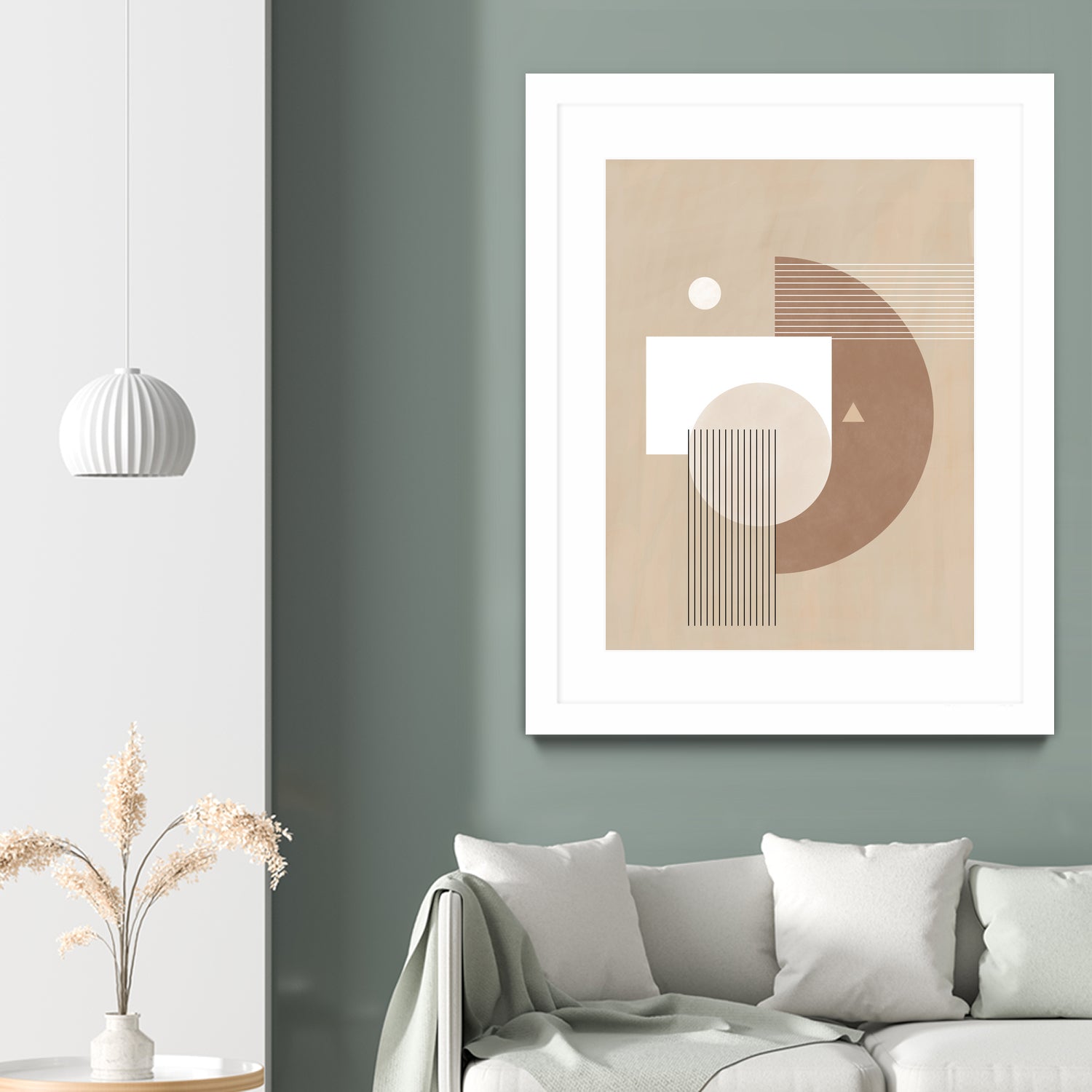 Neutral Semicircles Poster by Elena Ristova on GIANT ART - abstract abstract