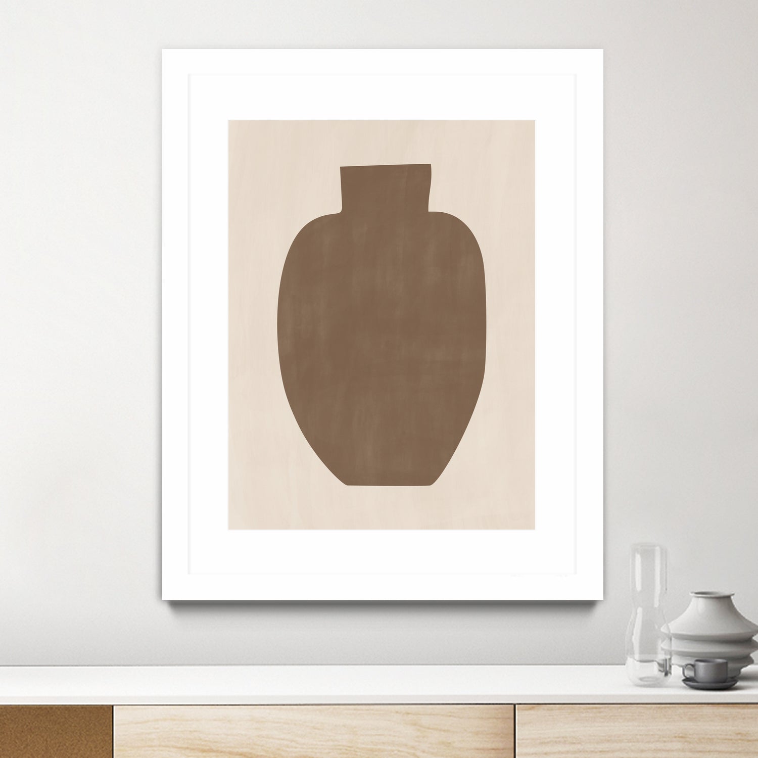 Brown Silhouette of a Vase by Elena Ristova on GIANT ART - minimalist art abstract minimalist art