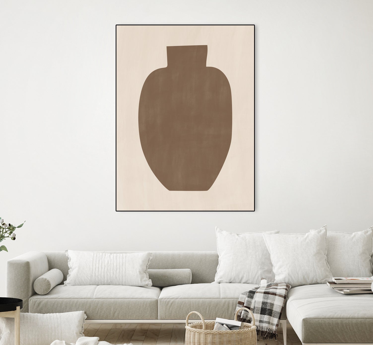 Brown Silhouette of a Vase by Elena Ristova on GIANT ART - minimalist art abstract minimalist art