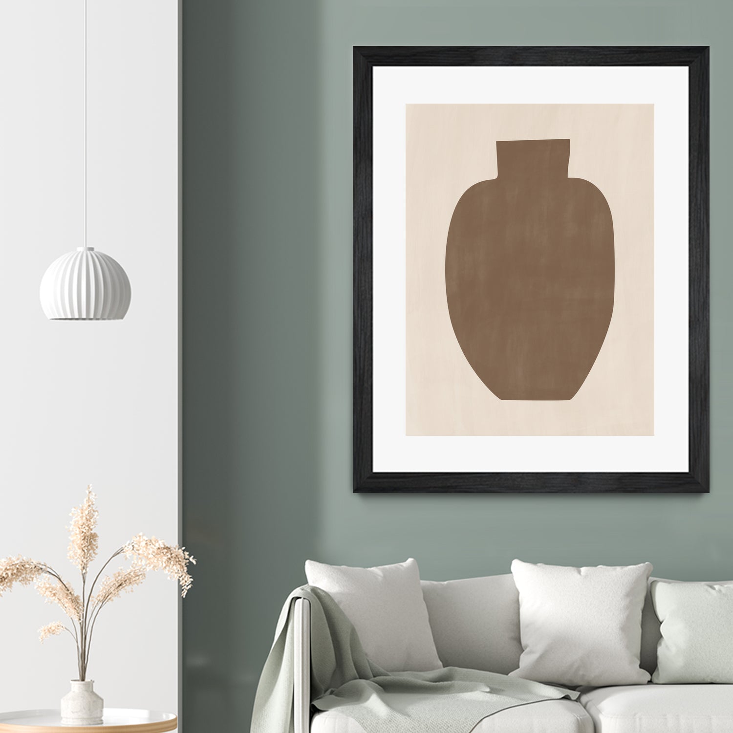 Brown Silhouette of a Vase by Elena Ristova on GIANT ART - minimalist art abstract minimalist art