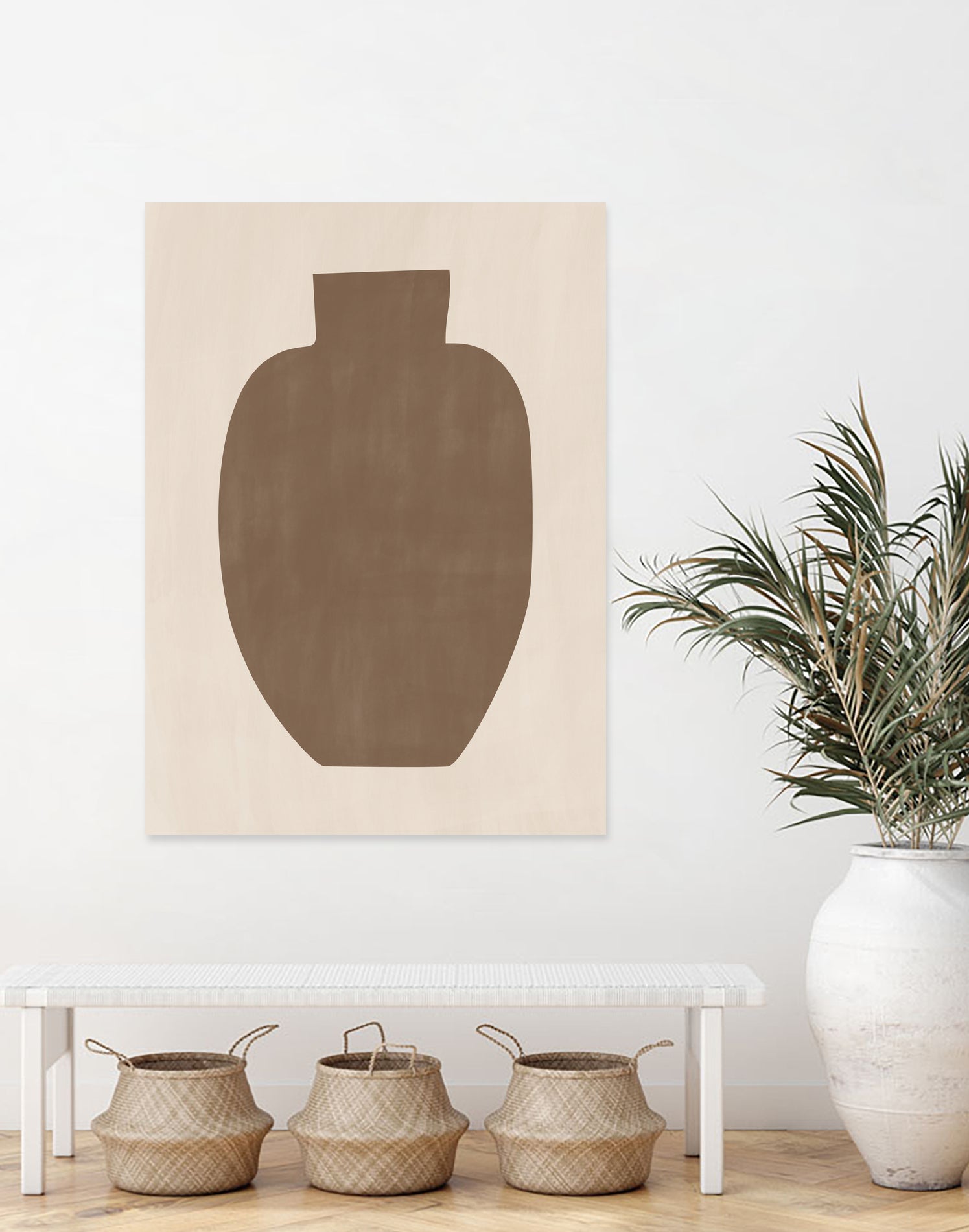 Brown Silhouette of a Vase by Elena Ristova on GIANT ART - minimalist art abstract minimalist art
