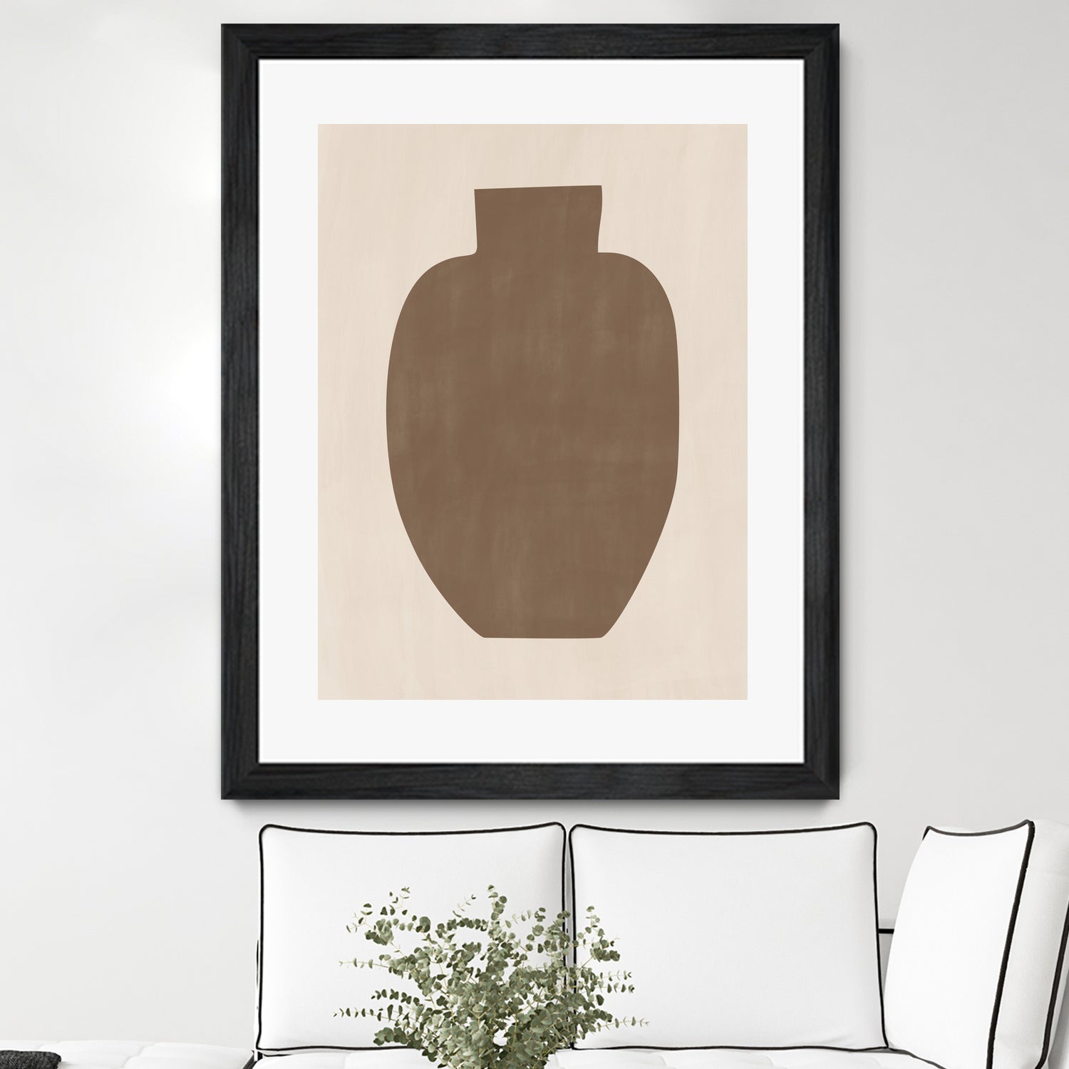 Brown Silhouette of a Vase by Elena Ristova on GIANT ART - minimalist art abstract minimalist art