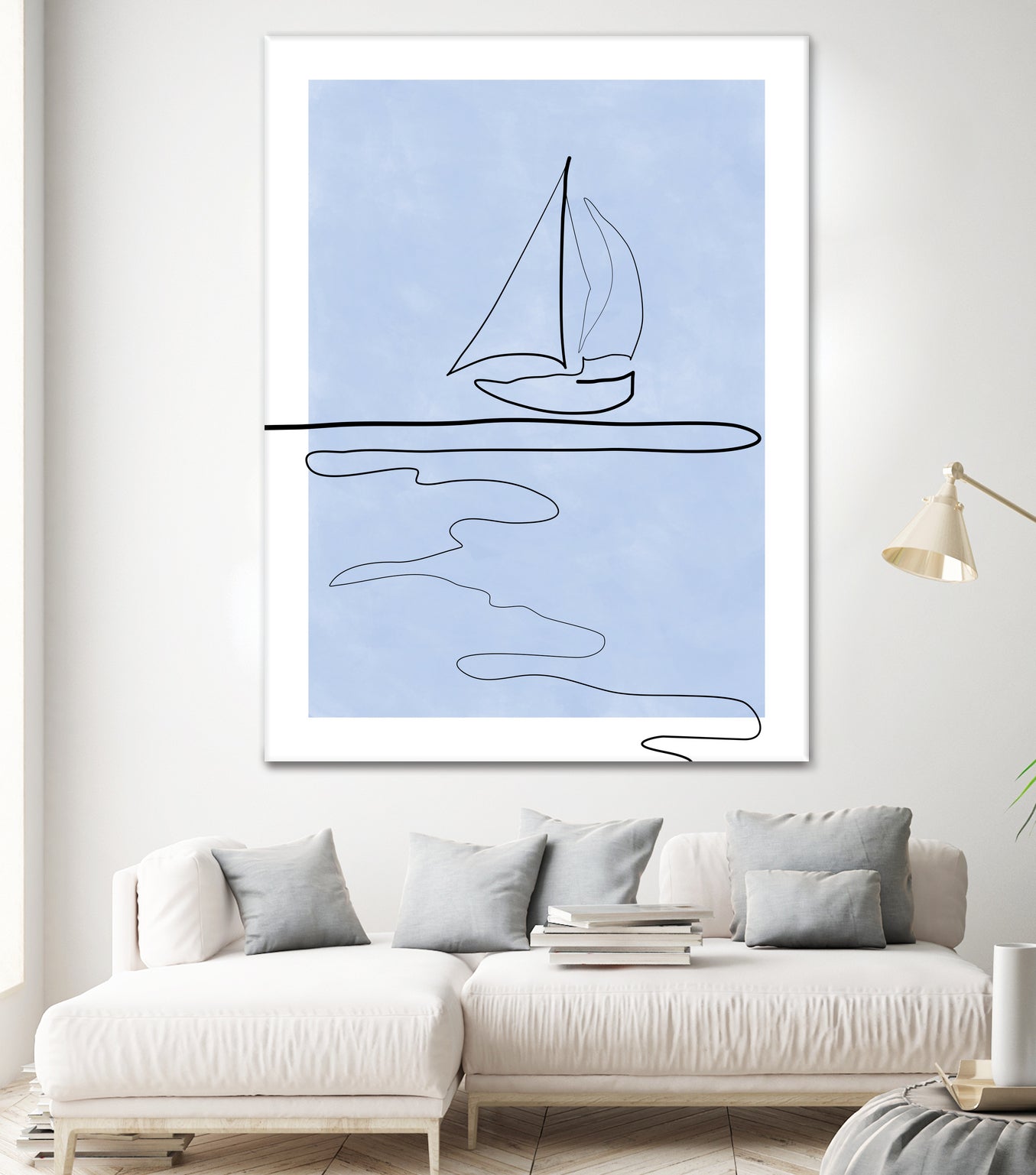Sail Line Serenity by Elena Ristova on GIANT ART - abstract minimalist line art