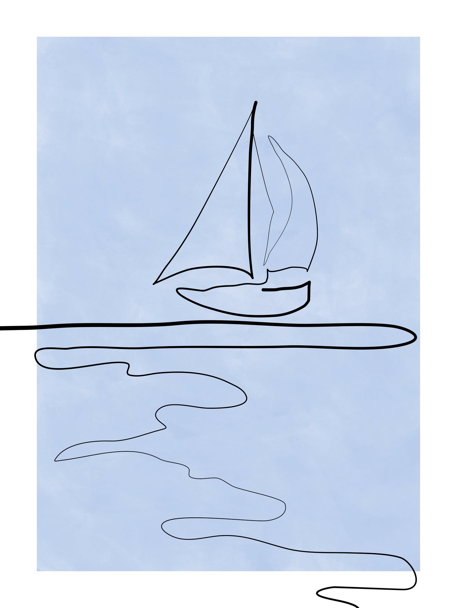 Sail Line Serenity by Elena Ristova on GIANT ART - abstract minimalist line art