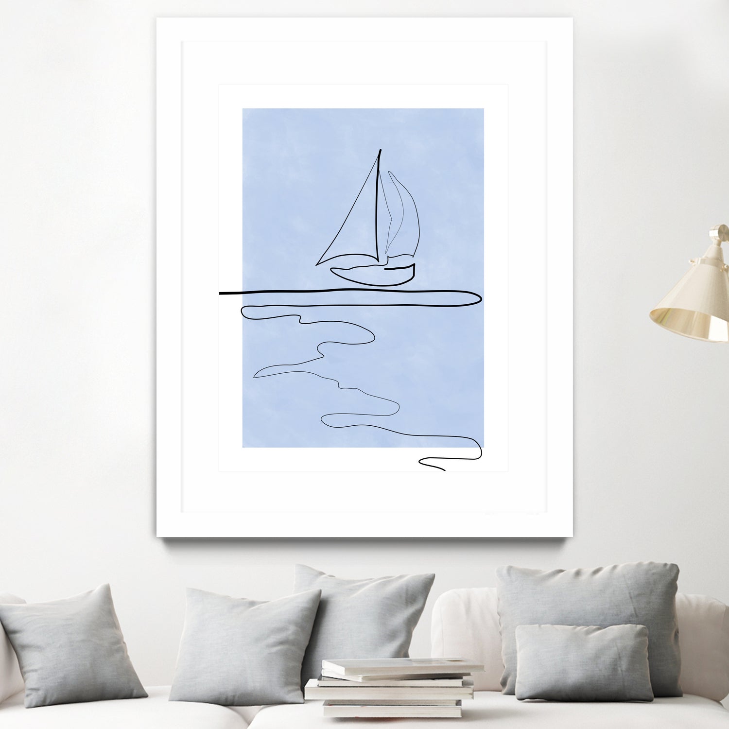 Sail Line Serenity by Elena Ristova on GIANT ART - abstract minimalist line art