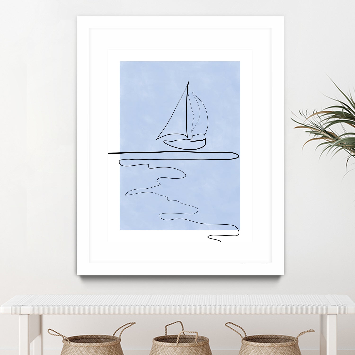 Sail Line Serenity by Elena Ristova on GIANT ART - abstract minimalist line art