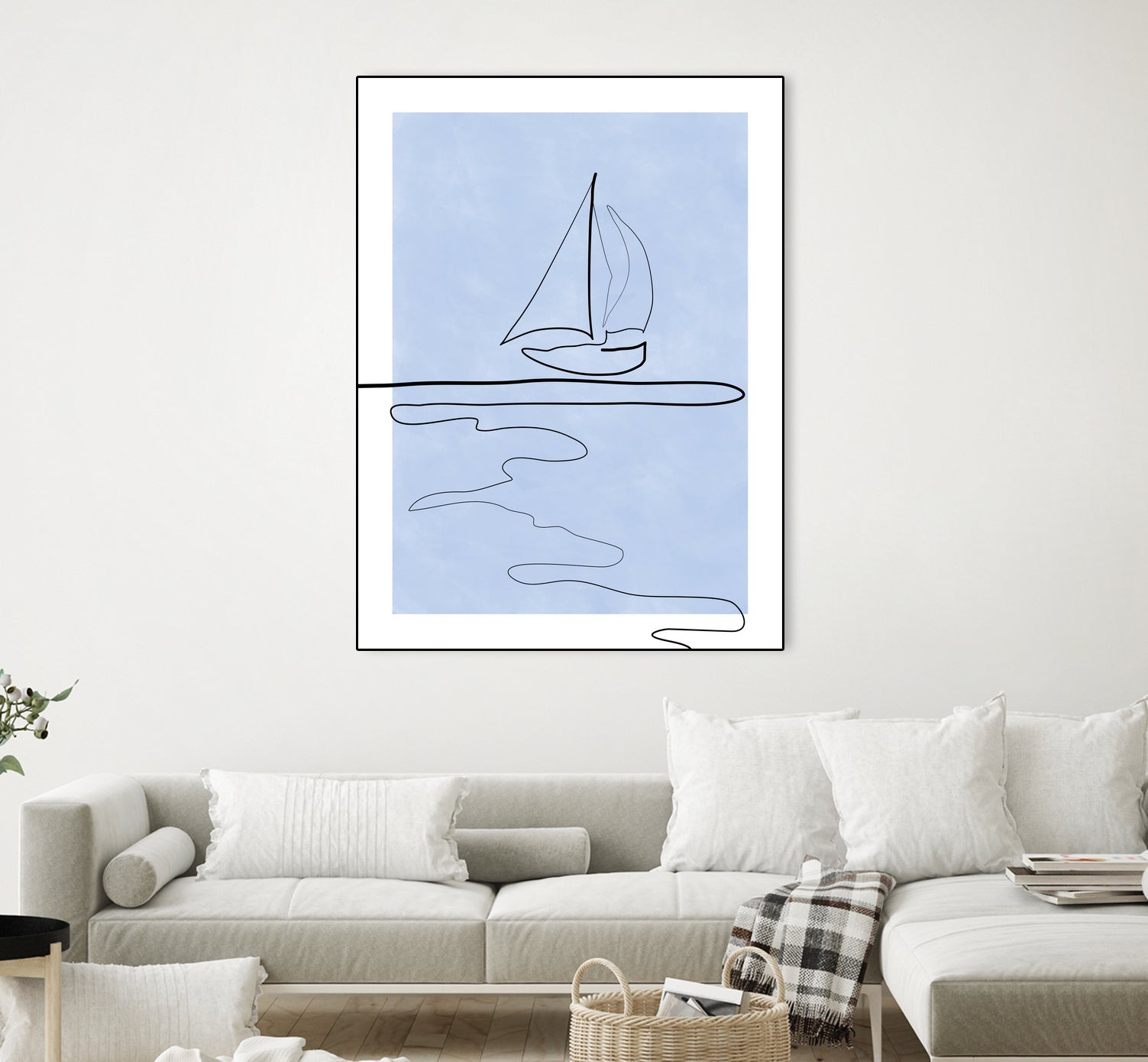 Sail Line Serenity by Elena Ristova on GIANT ART - abstract minimalist line art