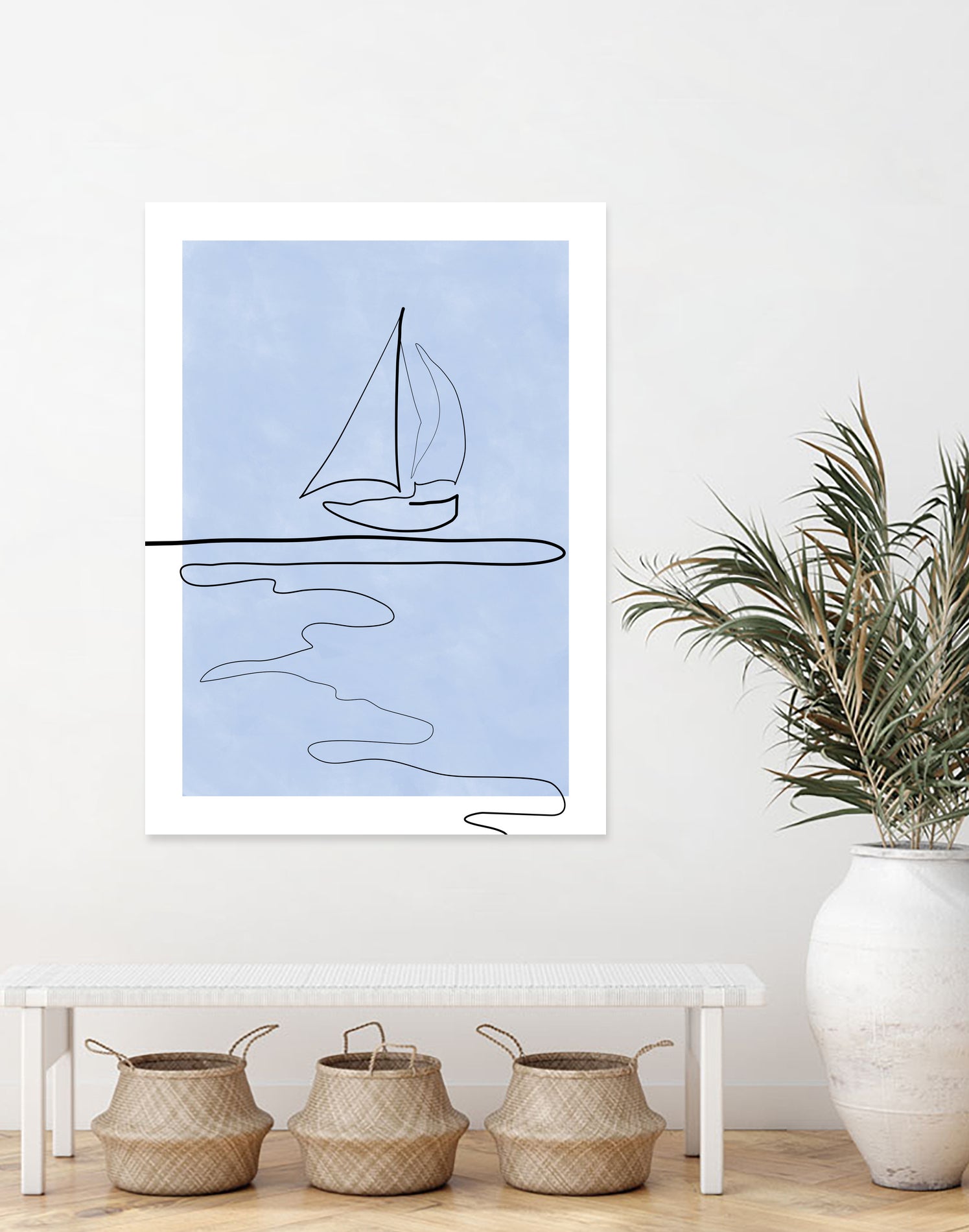 Sail Line Serenity by Elena Ristova on GIANT ART - abstract minimalist line art