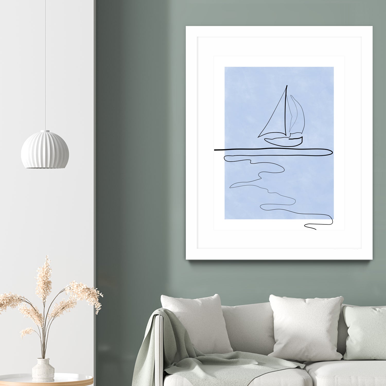 Sail Line Serenity by Elena Ristova on GIANT ART - abstract minimalist line art