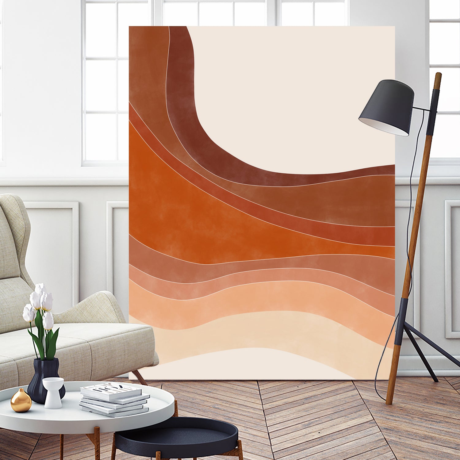 Layered Bands In Earthy Tones by Elena Ristova on GIANT ART - abstract abstract