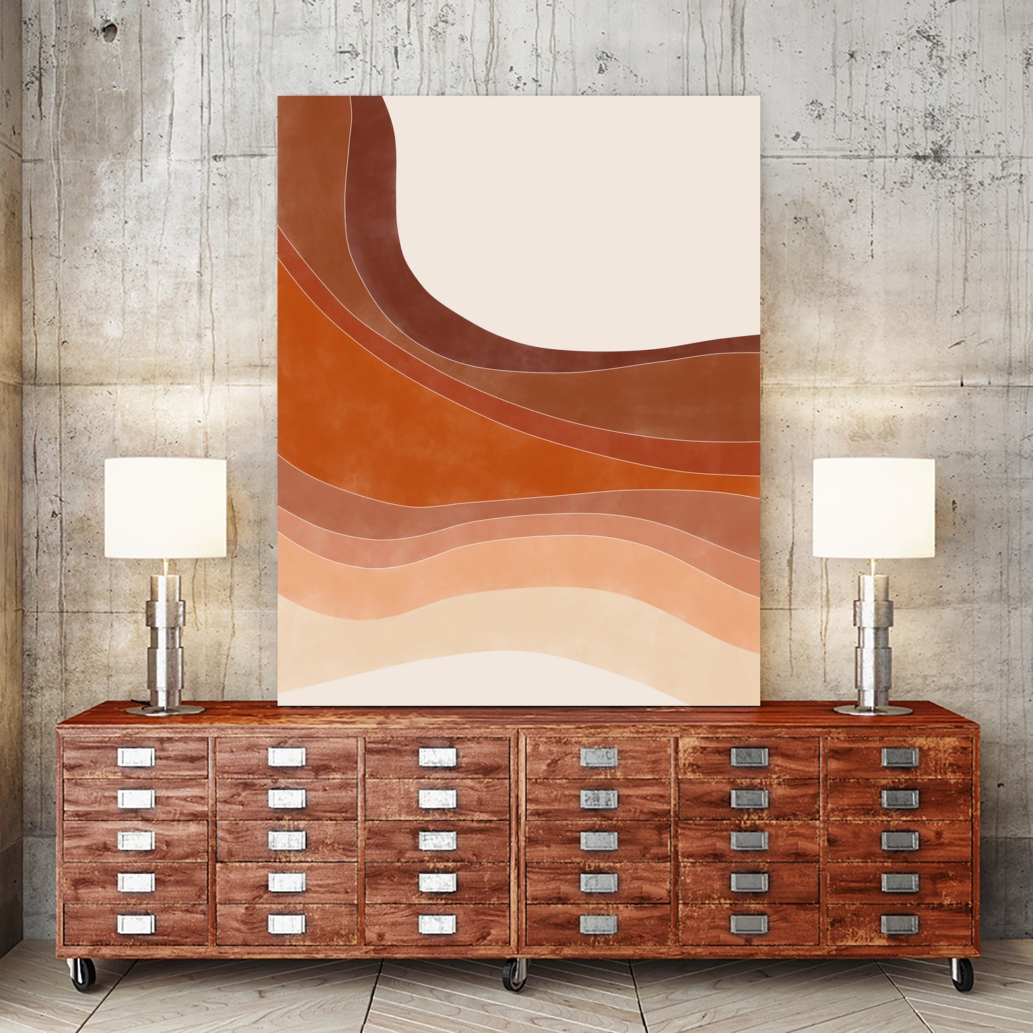 Layered Bands In Earthy Tones by Elena Ristova on GIANT ART - abstract abstract