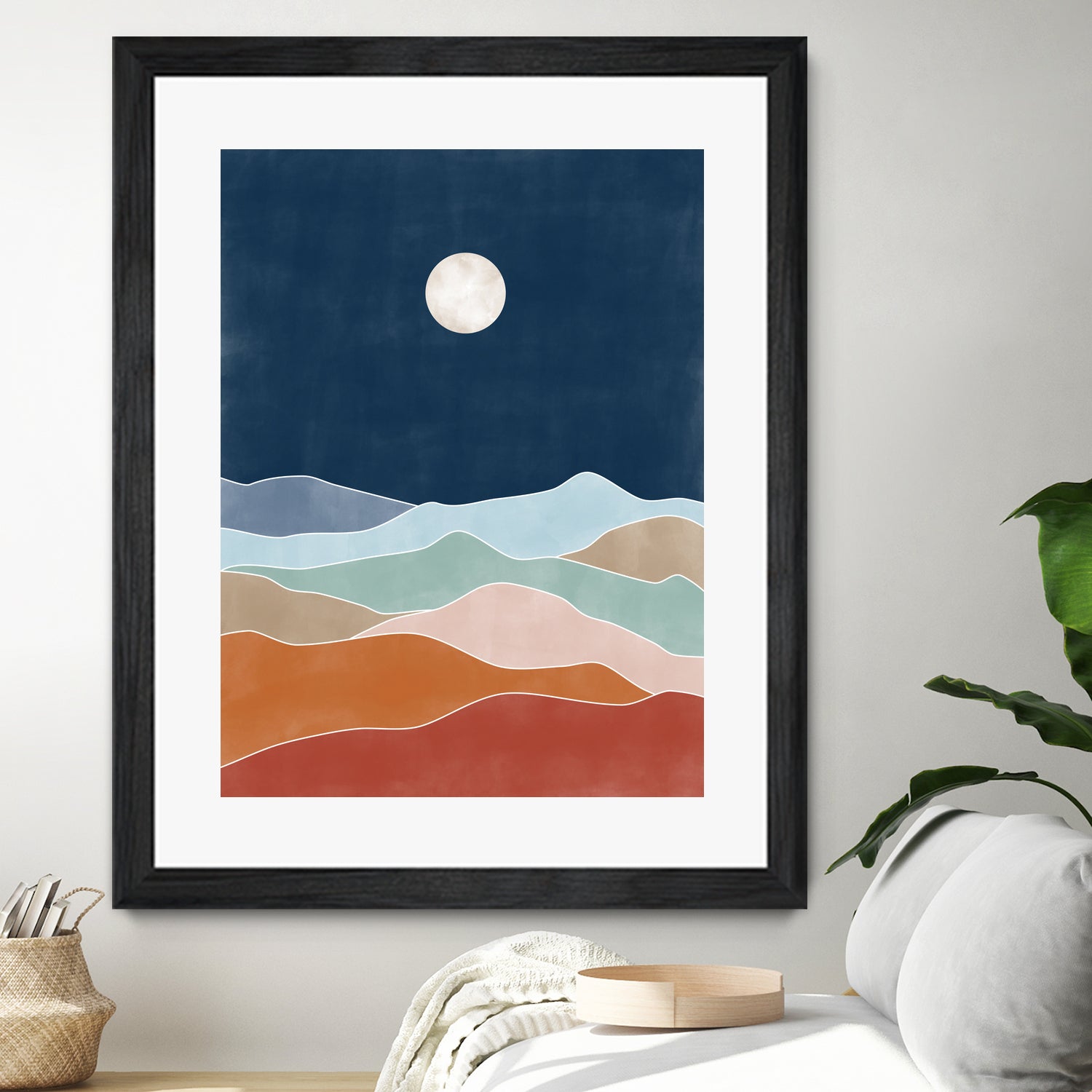 Moonlit Hill Scape by Elena Ristova on GIANT ART - abstract abstract