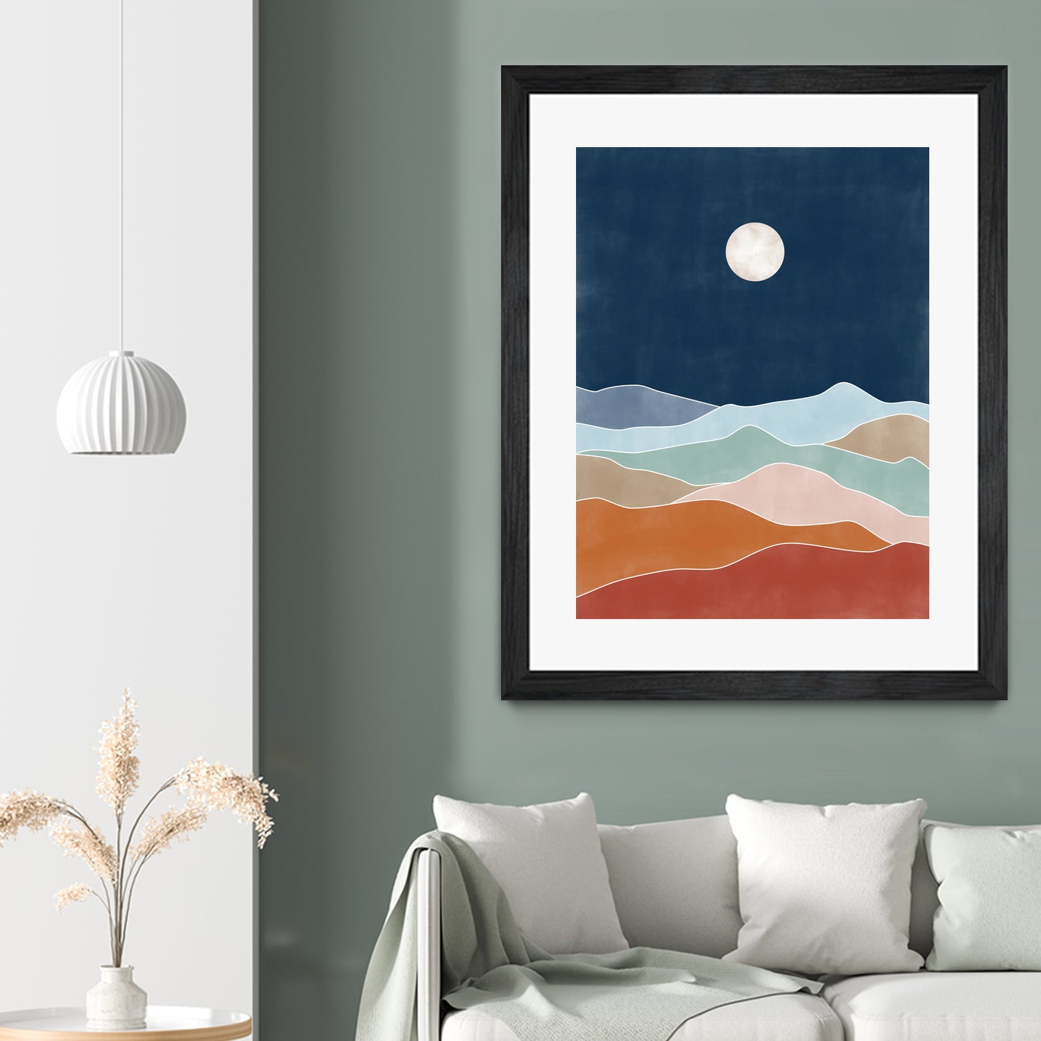 Moonlit Hill Scape by Elena Ristova on GIANT ART - abstract abstract