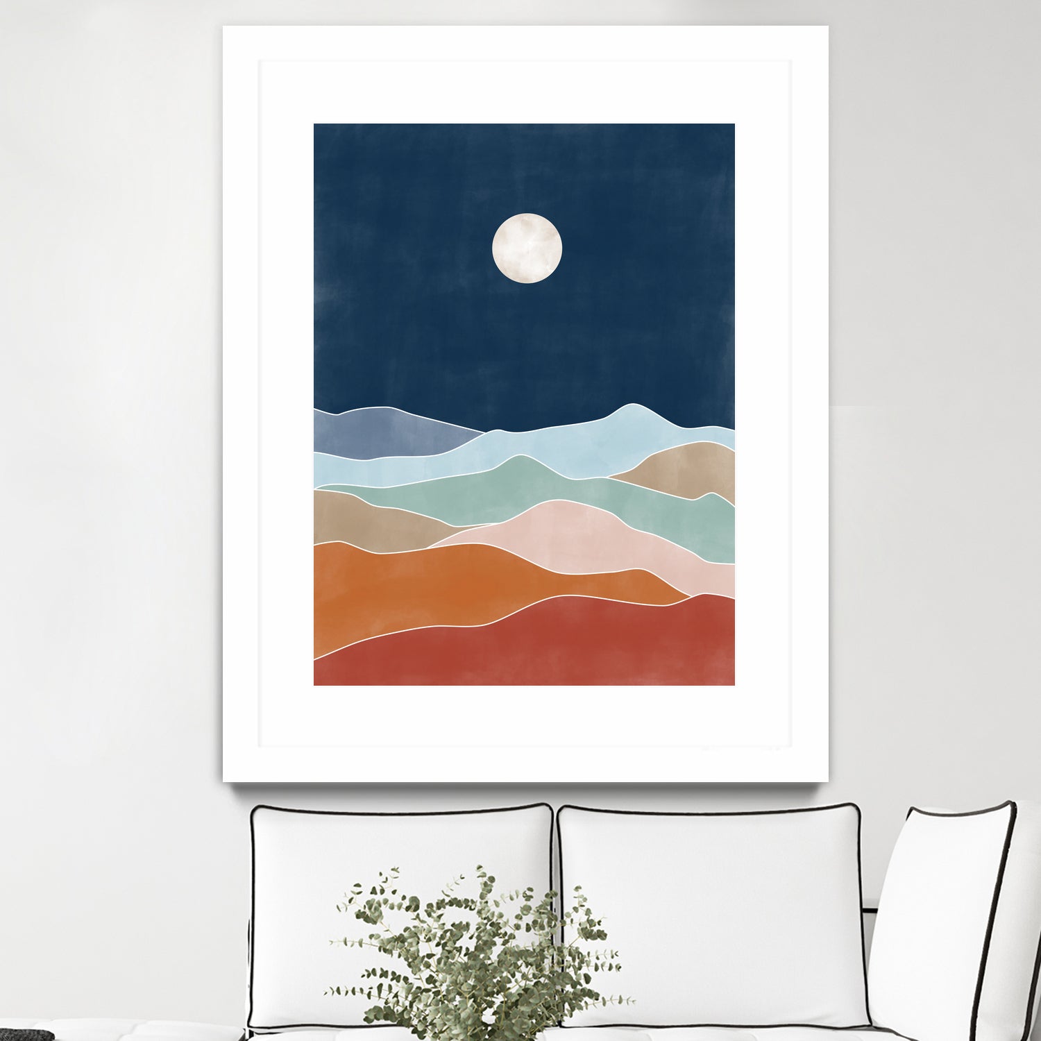 Moonlit Hill Scape by Elena Ristova on GIANT ART - abstract abstract