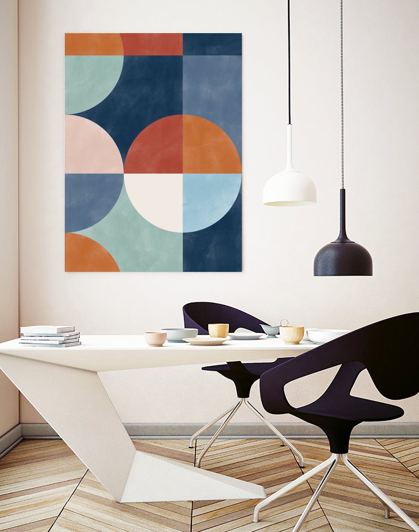 Geometric Shapes With Bold Circles by Elena Ristova on GIANT ART - abstract abstract