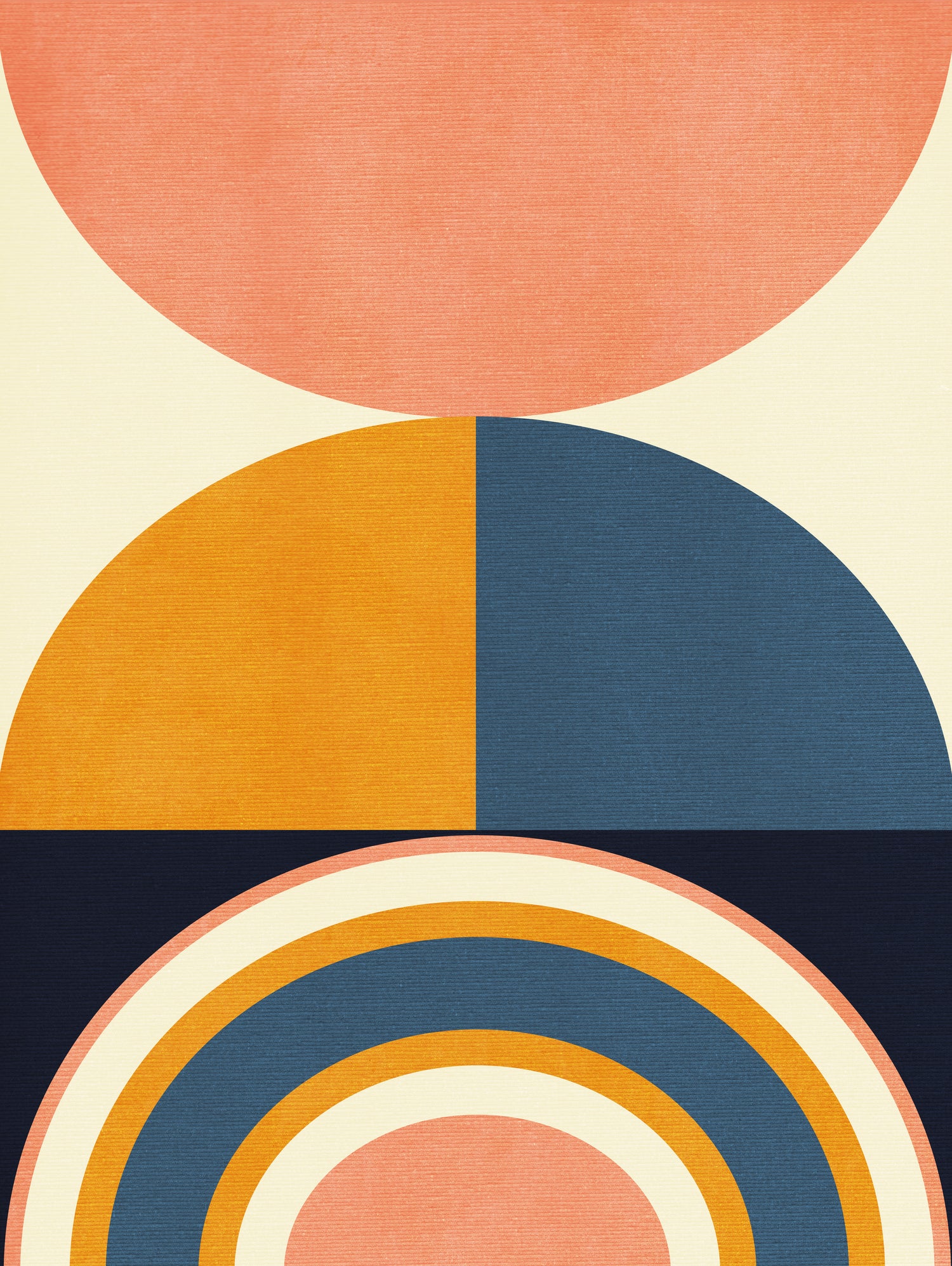 Rainbow Plus Shapes Blue Mustard10 by Ana Rut Bre on GIANT ART - abstract abstract