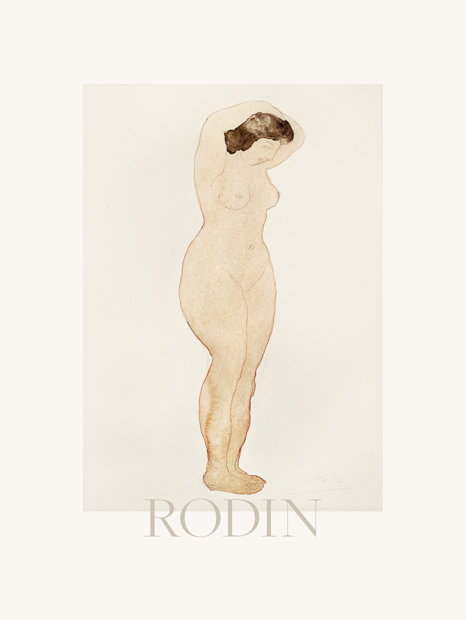 Nude by Standing With Hands On Head Auguste on GIANT ART - rodin auguste rodin rodin