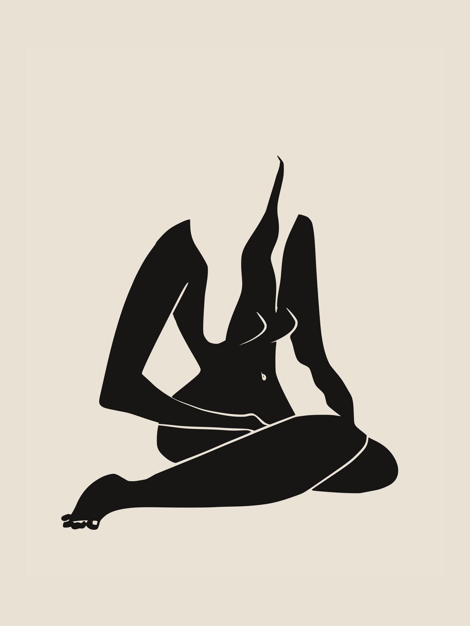 Long Hair Nude In Black by Little Dean on GIANT ART - 7200 illustration