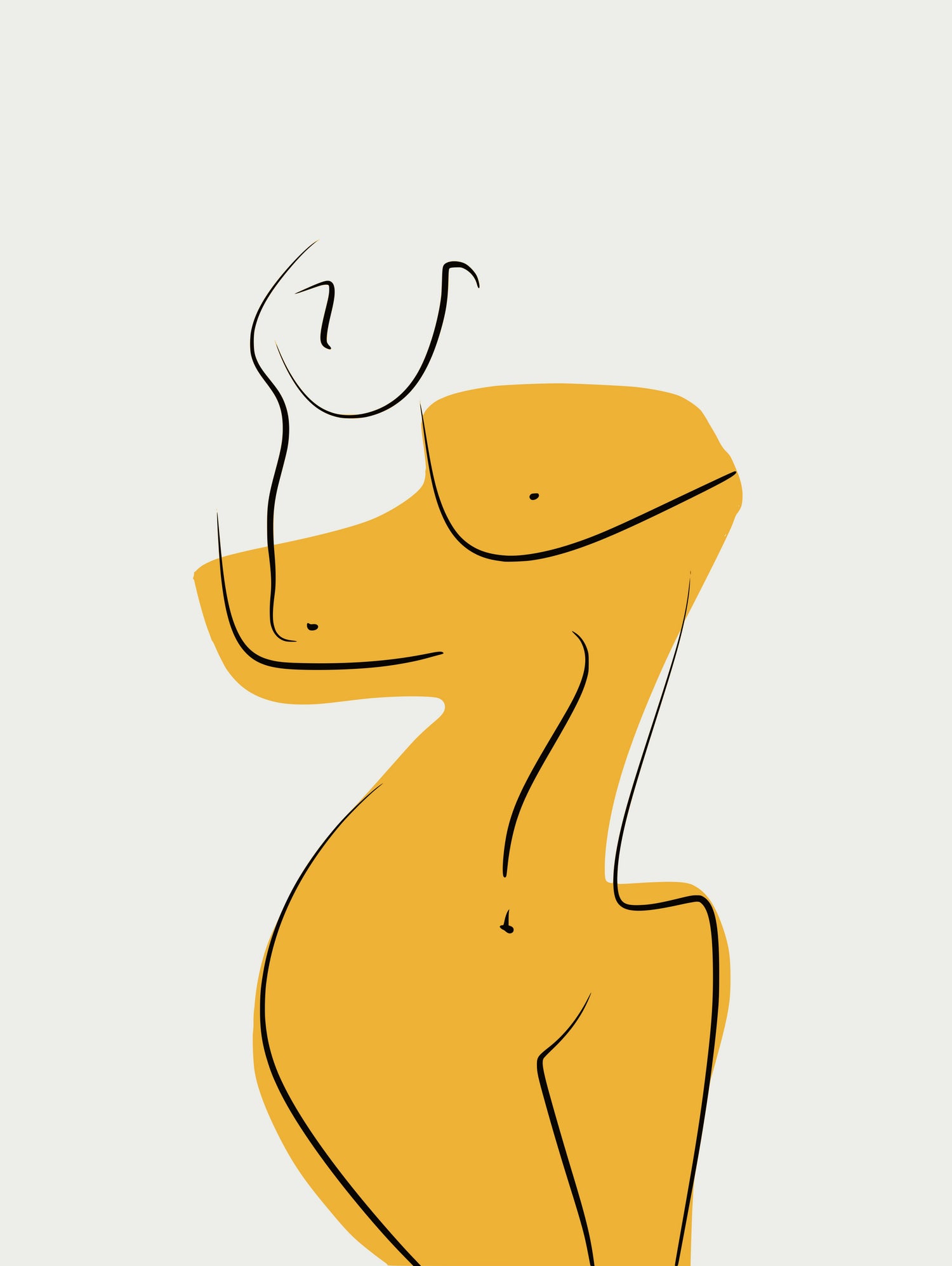 Elegant Female Nude Silhouette by Little Dean on GIANT ART - line art minimalist art