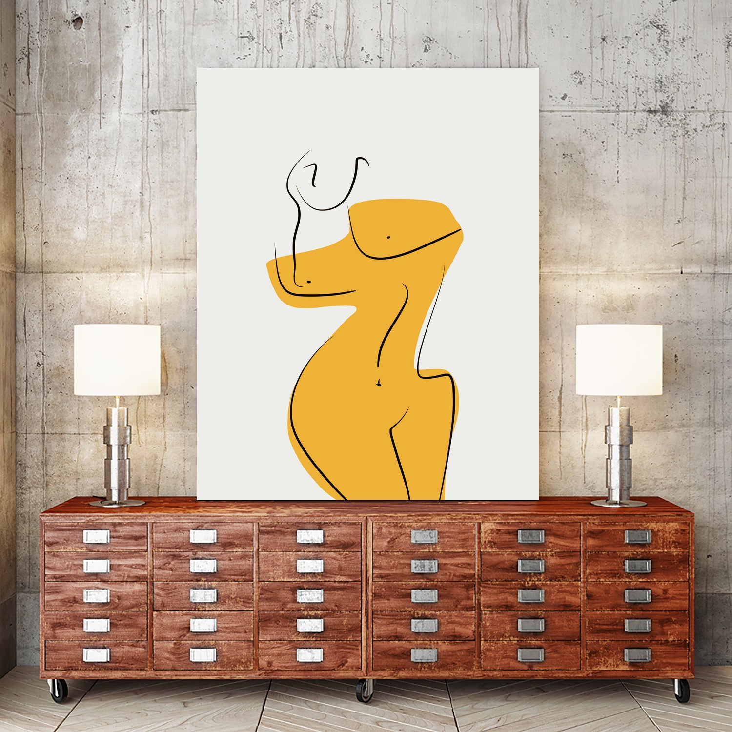 Elegant Female Nude Silhouette by Little Dean on GIANT ART - line art minimalist art