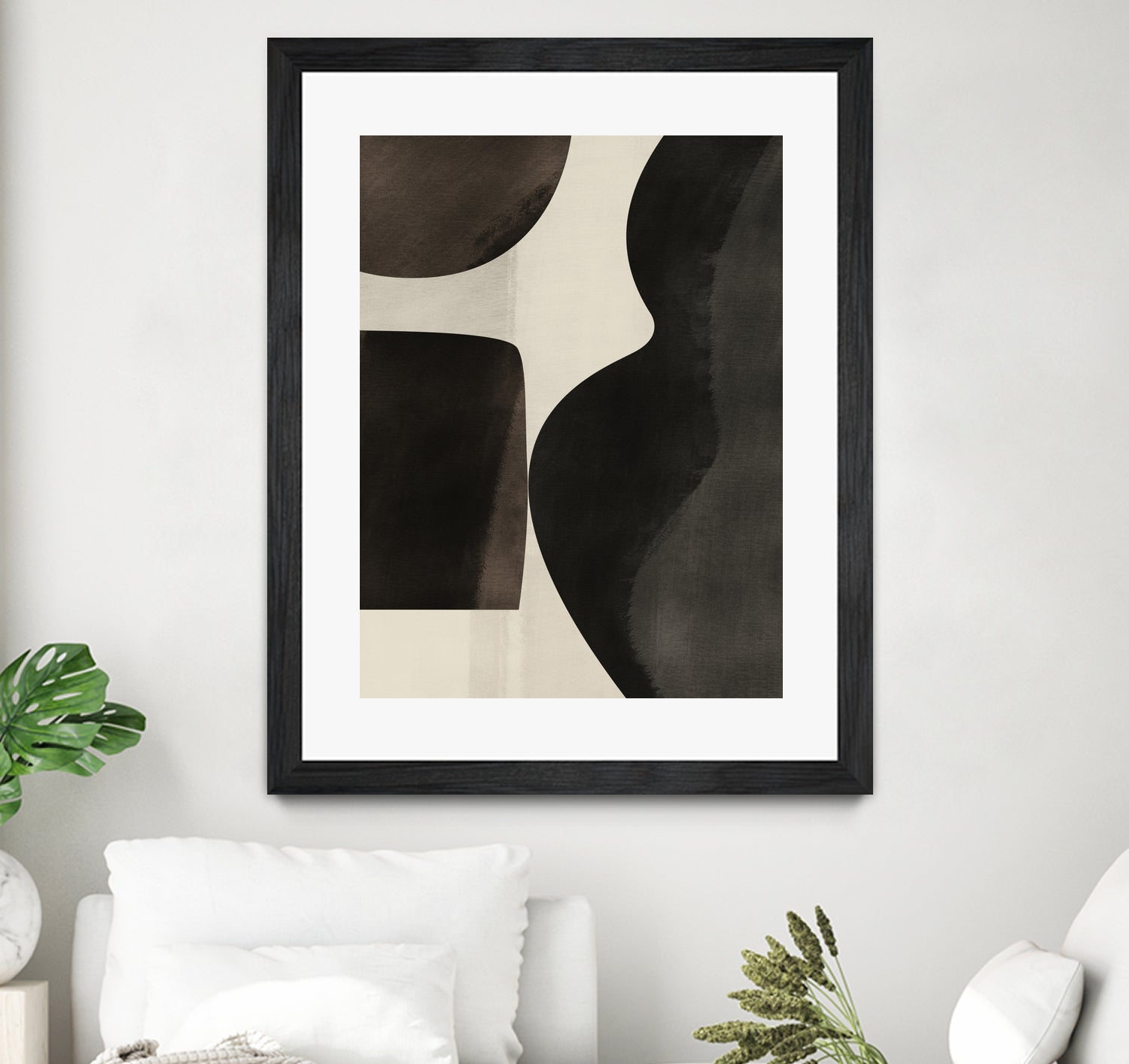 Black Abstract Collage by Little on GIANT ART - illustration beige