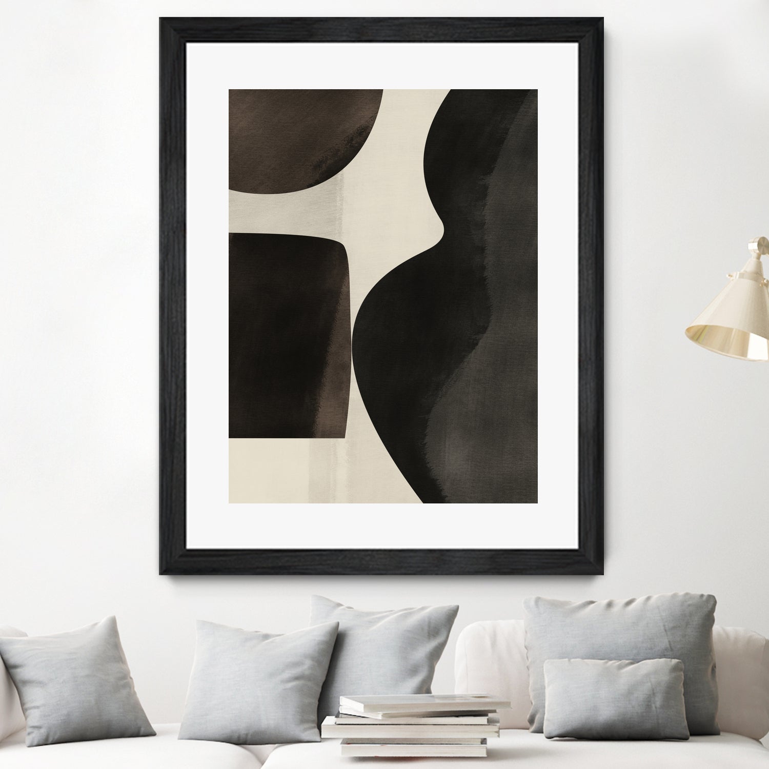 Black Abstract Collage by Little on GIANT ART - illustration beige